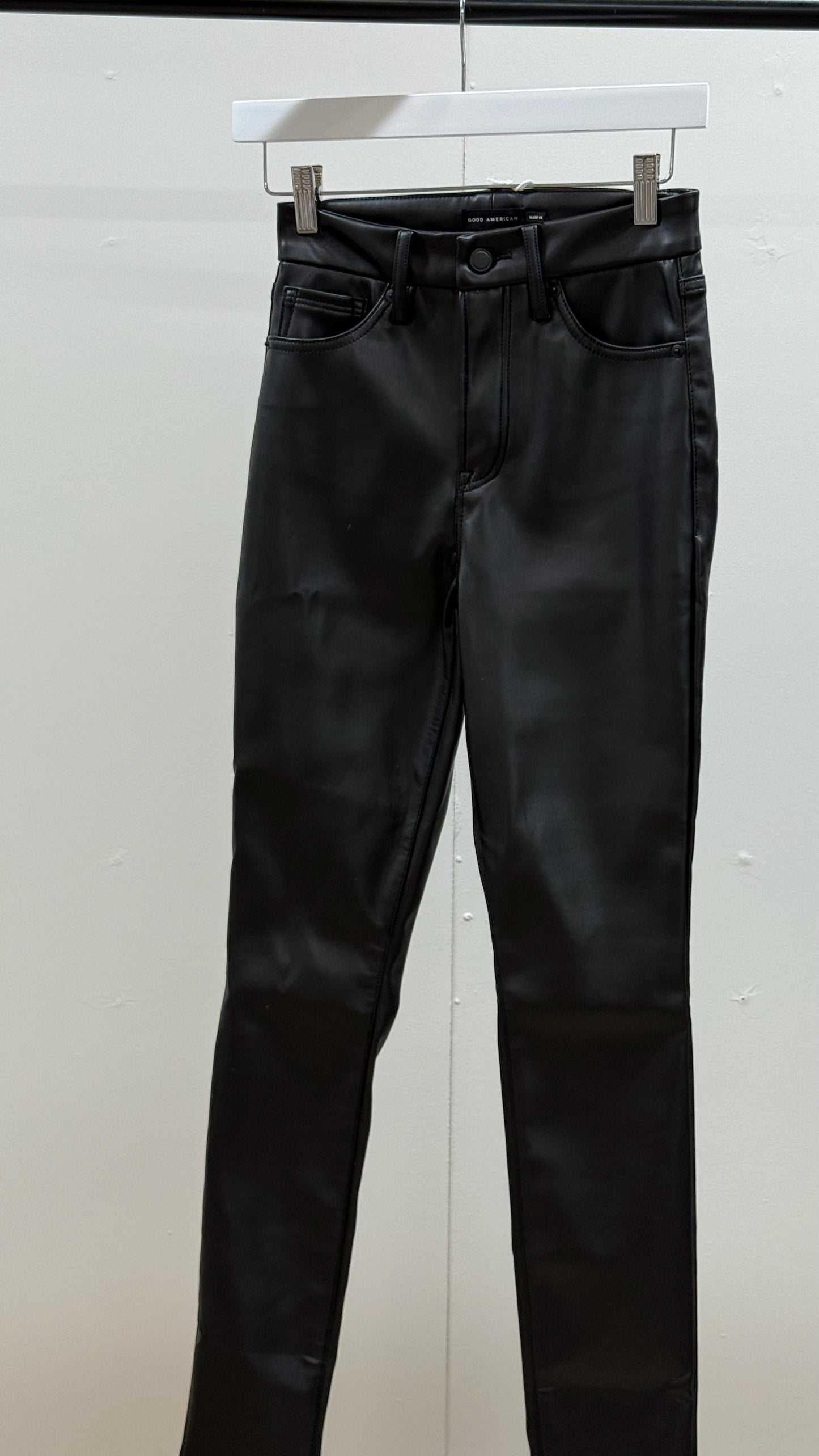 Good America Black Leather Flare Pants , New With Tags - 0/25