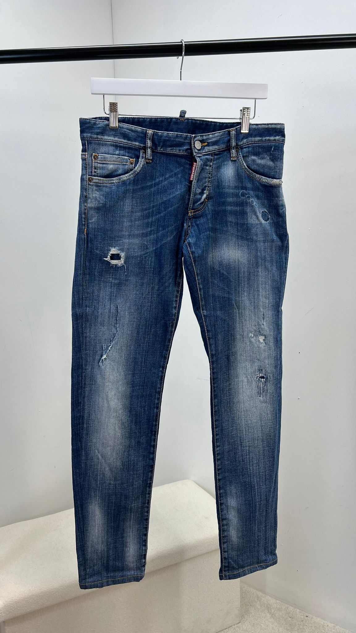 Dsquared2 Blue Denim Brown Label Jeans (L48)