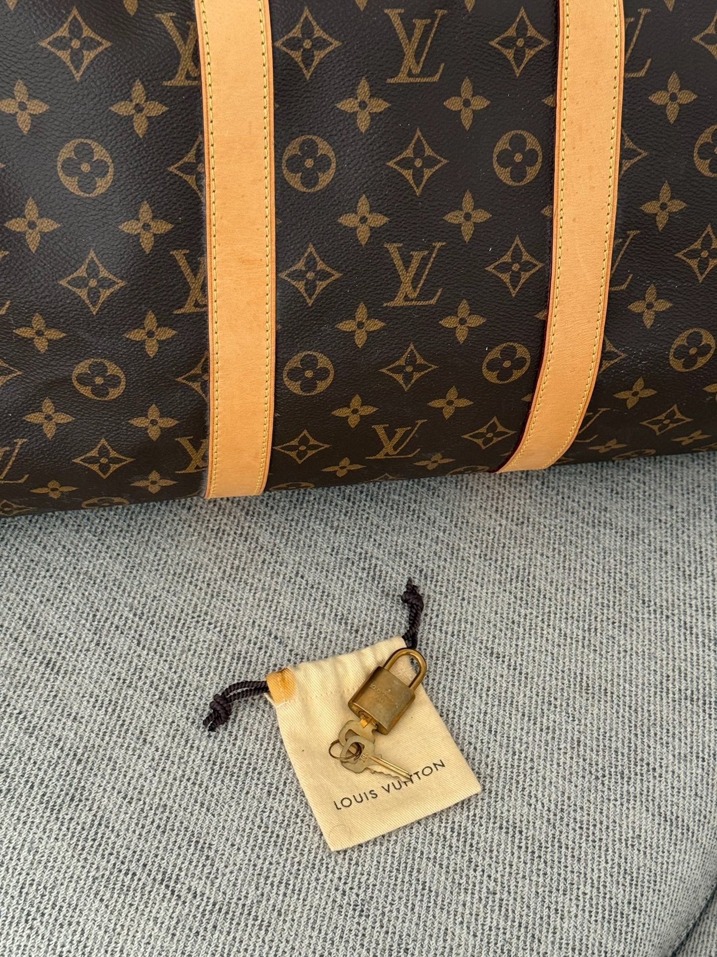 Louis Vuitton Keepall Bandoulière 55 Brown Monogram Bag