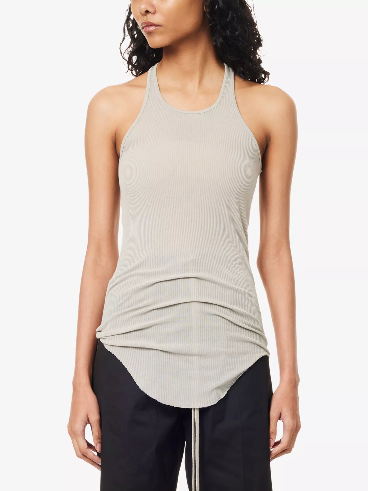 Rick Owens Sage Ribbed cotton tank top - New In Tags IT 40-M