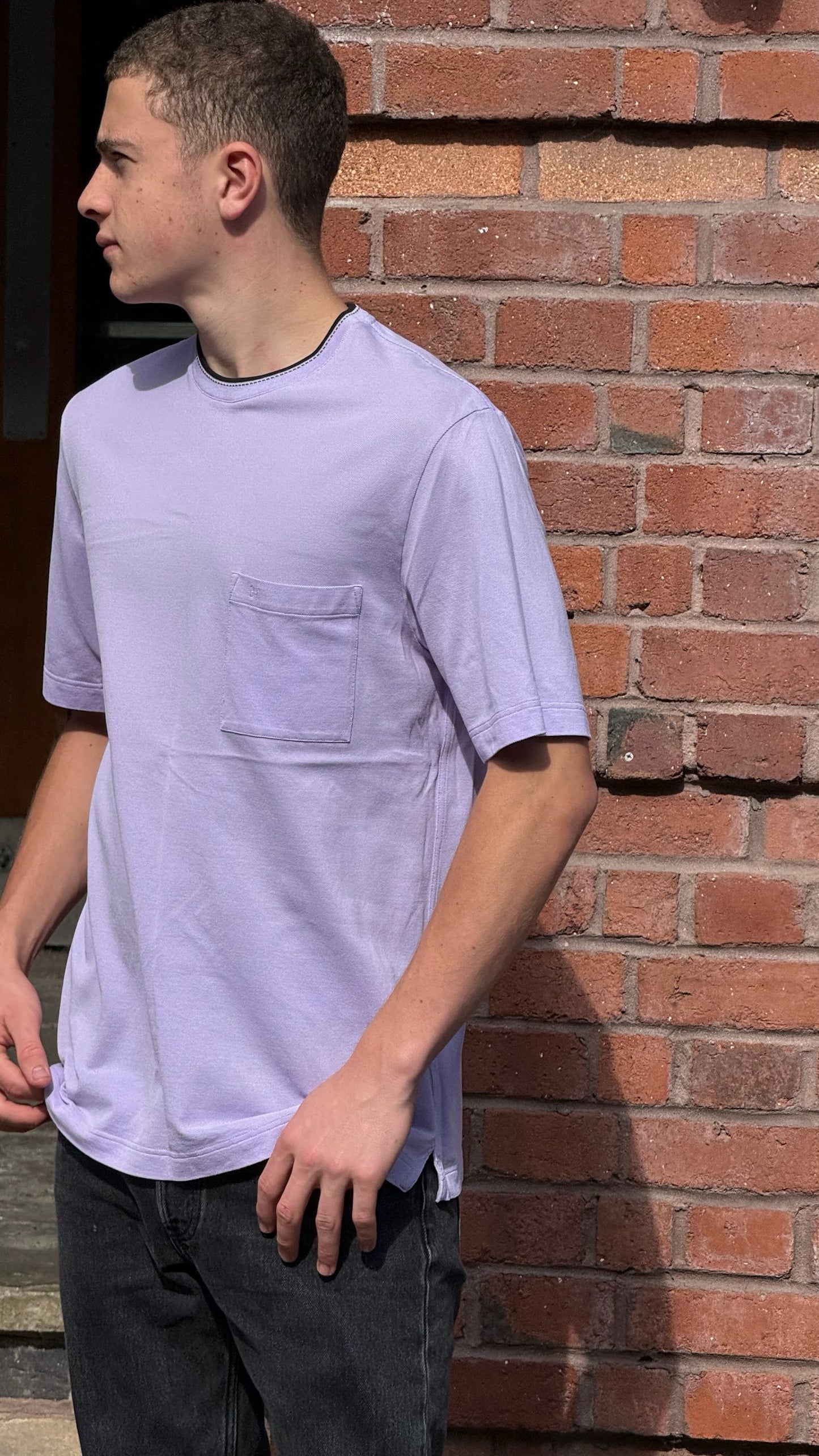 Hermes Lilac H Logo T-Shirt - medium