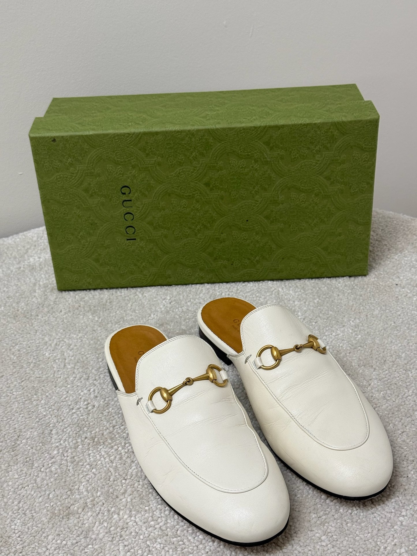 Gucci Cream Princetown Slider -UK 5.5