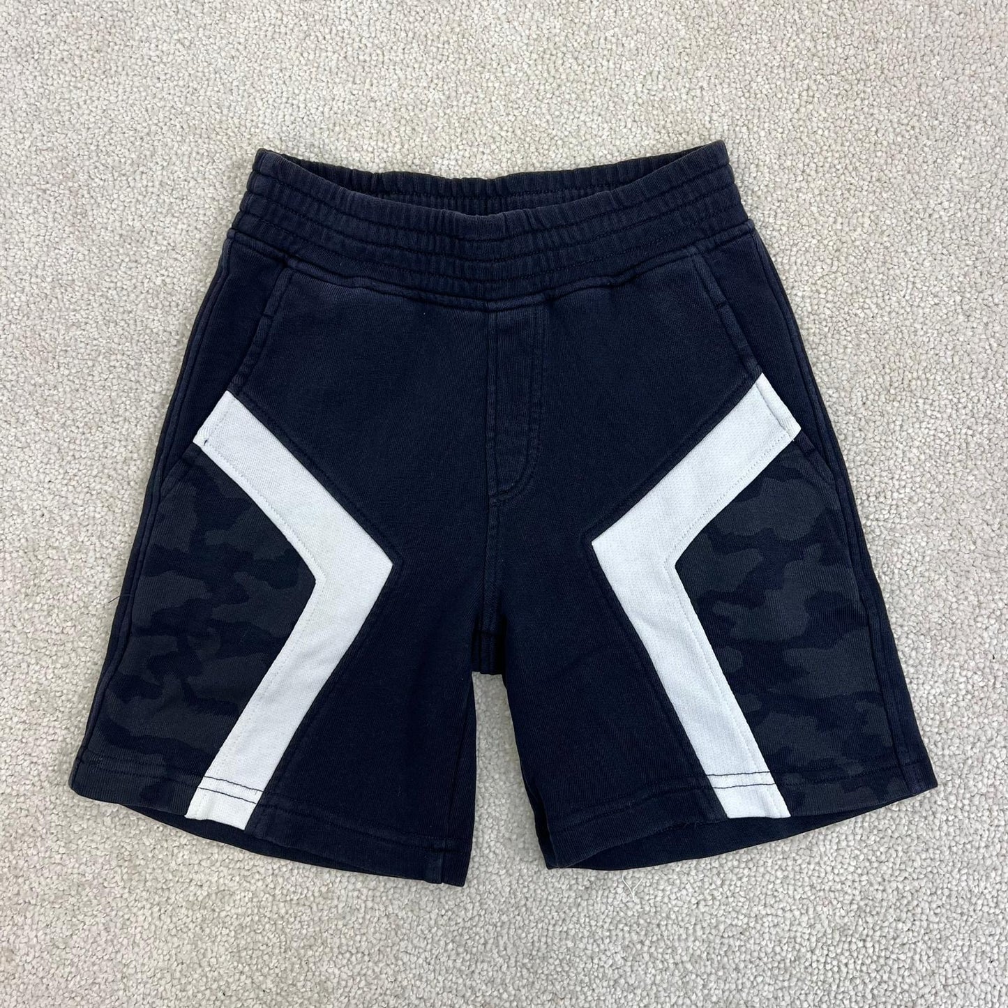 Kids Neil Barrett navy and white camo sweatshorts (Age 6)
