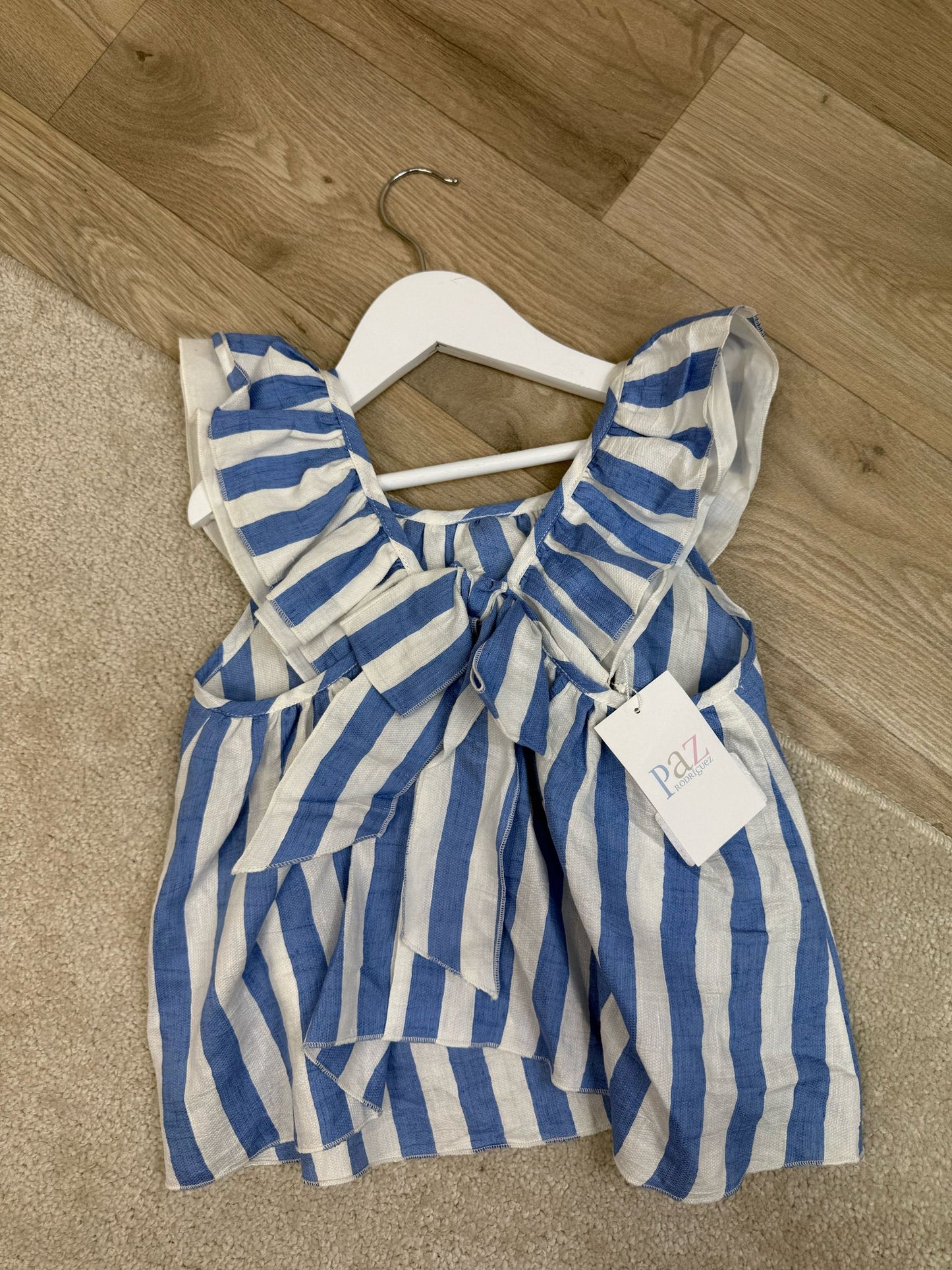 Kids Paz Blue White Stripe Top-Age 6 New In Tags