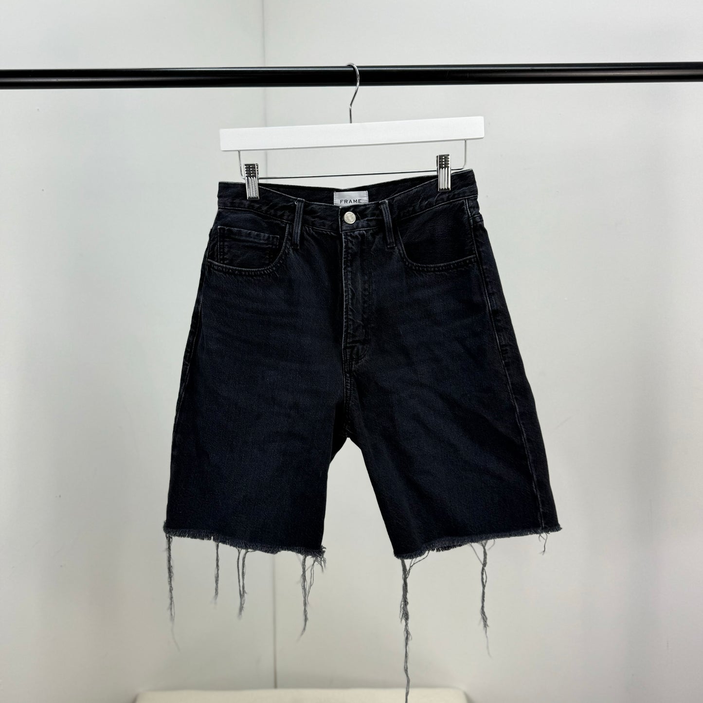 Frame Black Frey Denim Shorts - UK 8