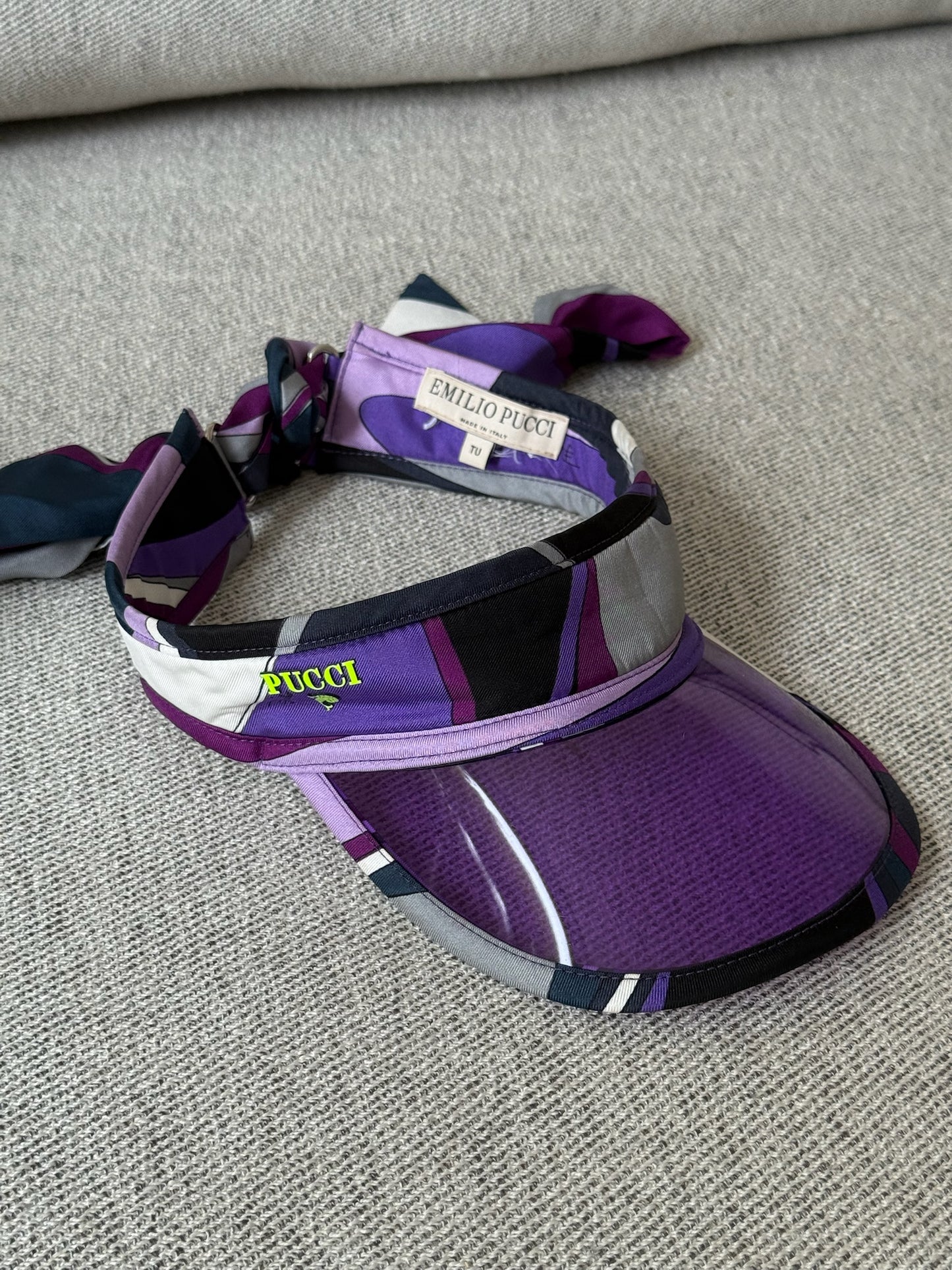 Pucci Printed silk-twill and PVC visor in purple