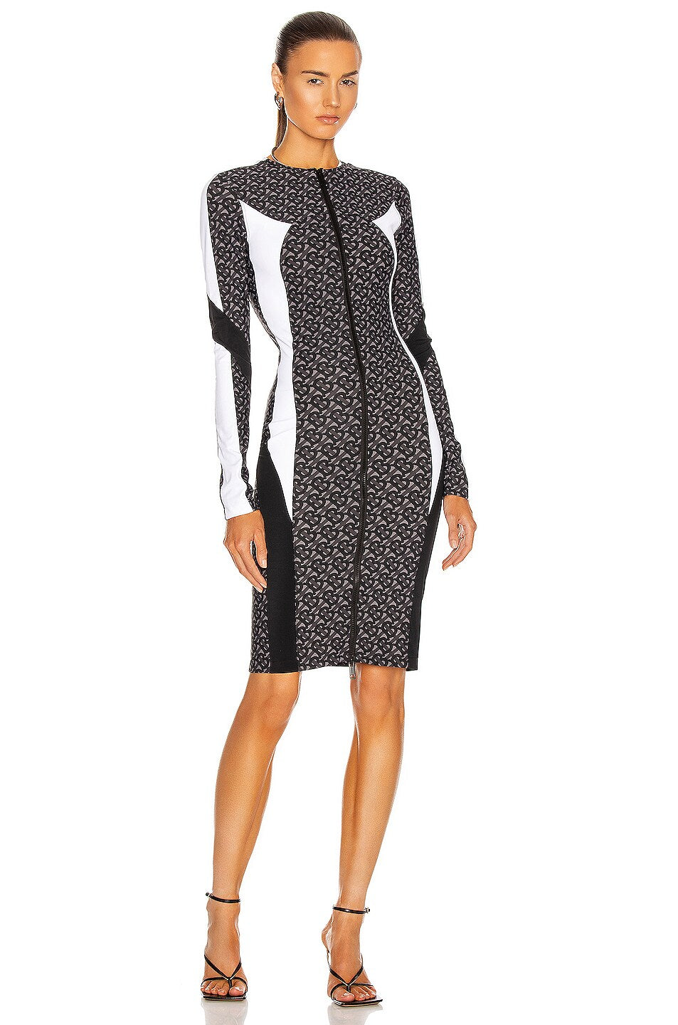Burberry Burberry Zip Adaline Monogram Logo Dress- XS