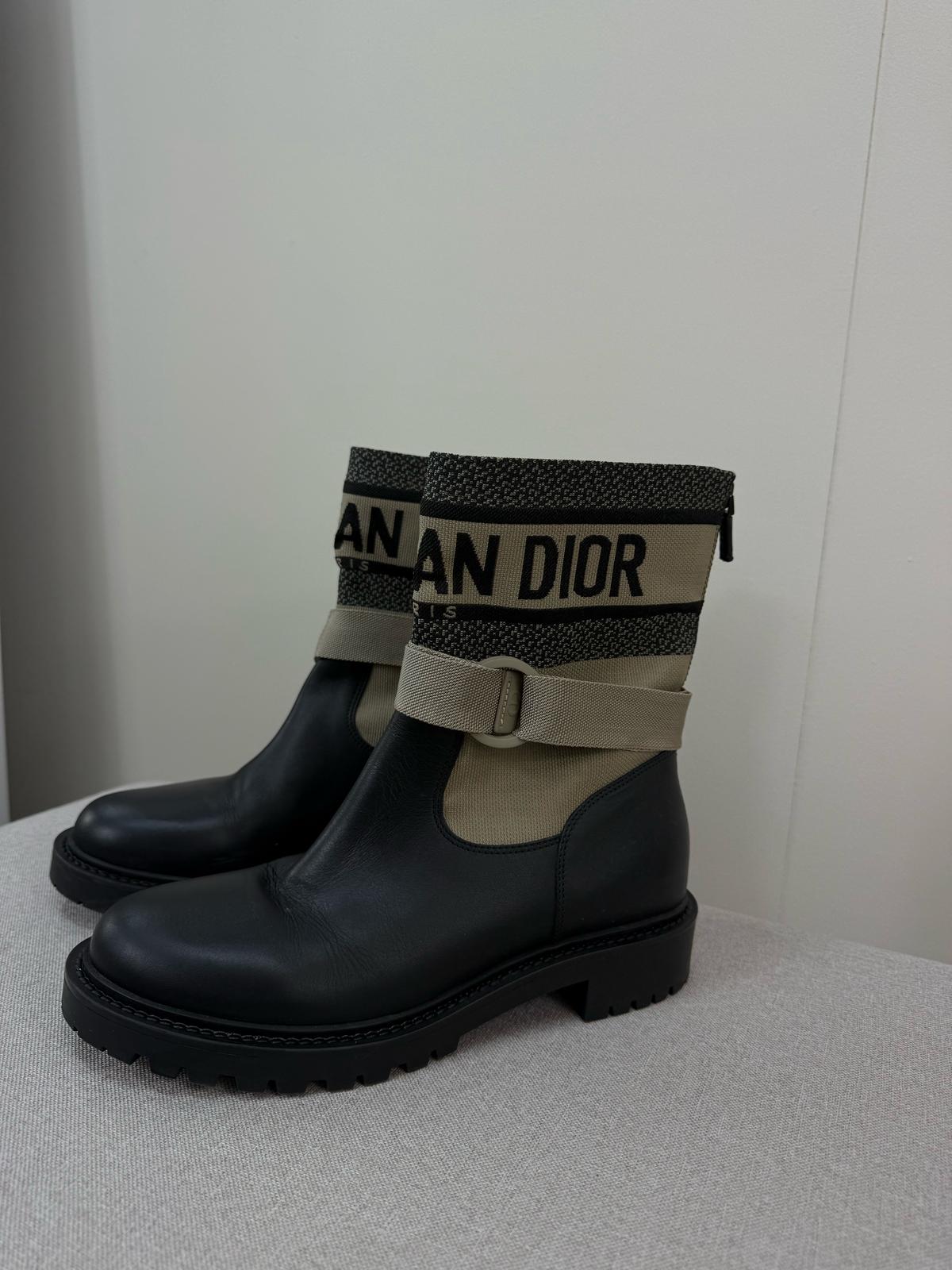 Dior D-Major Black Shiny Calfskin Boots - UK 4.5