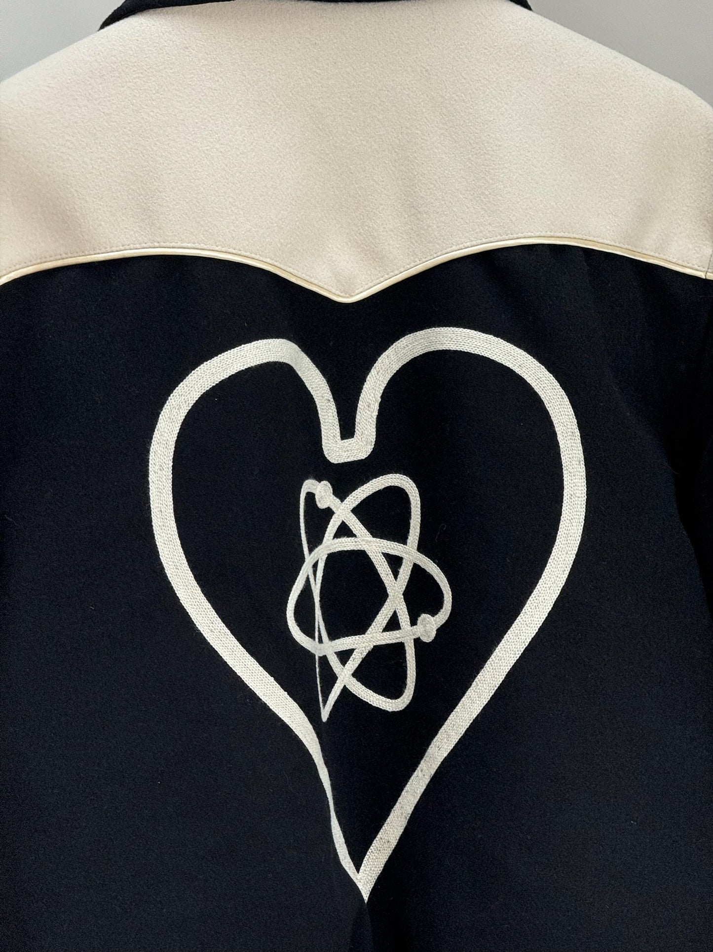 Billionaire Boys Club Black Off-White Western Heart Bomber Varsity Jacket - XL