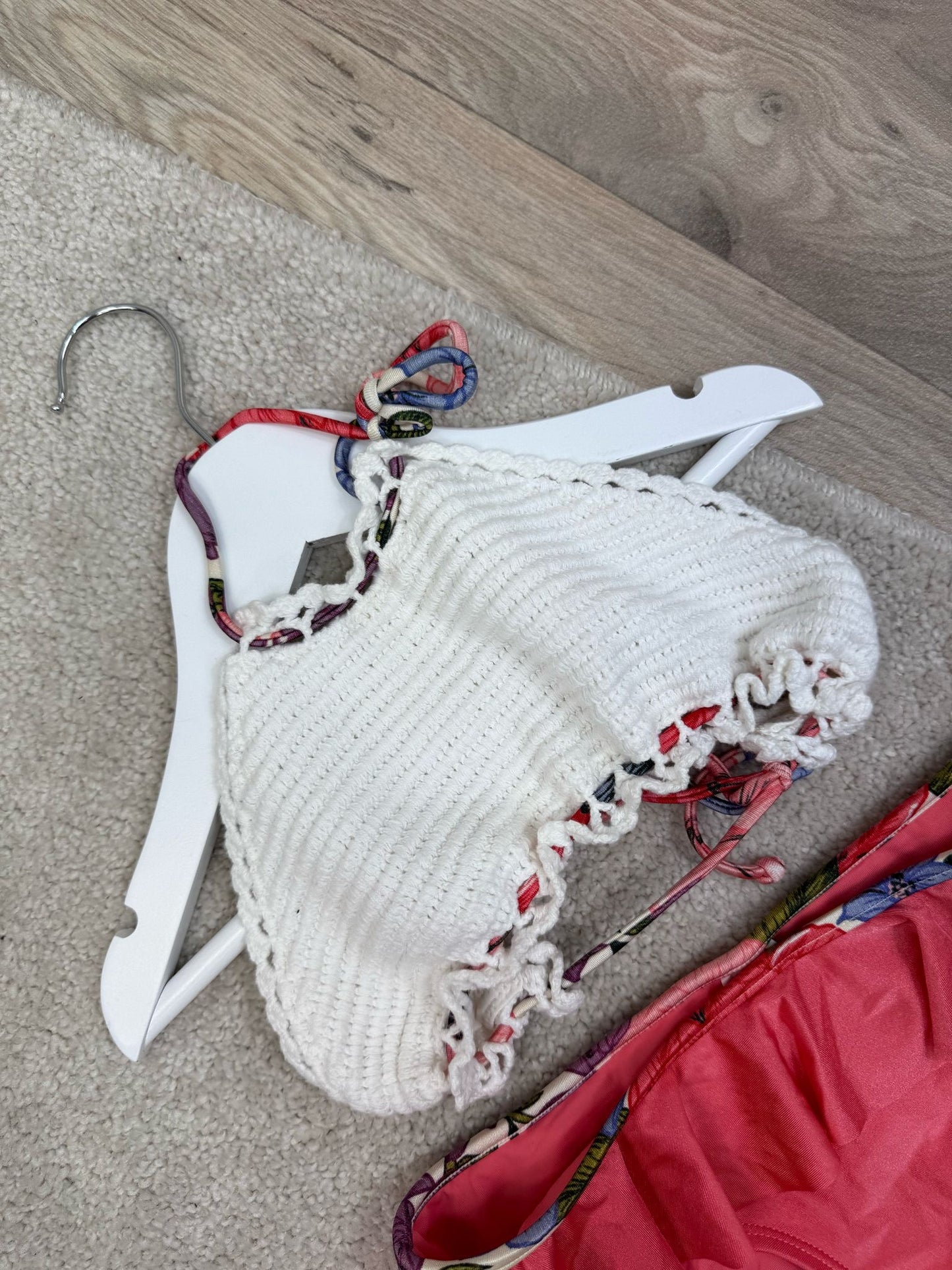 Kids Zimmermann White Top Dusk Orange Bottom Bikini- Age 8