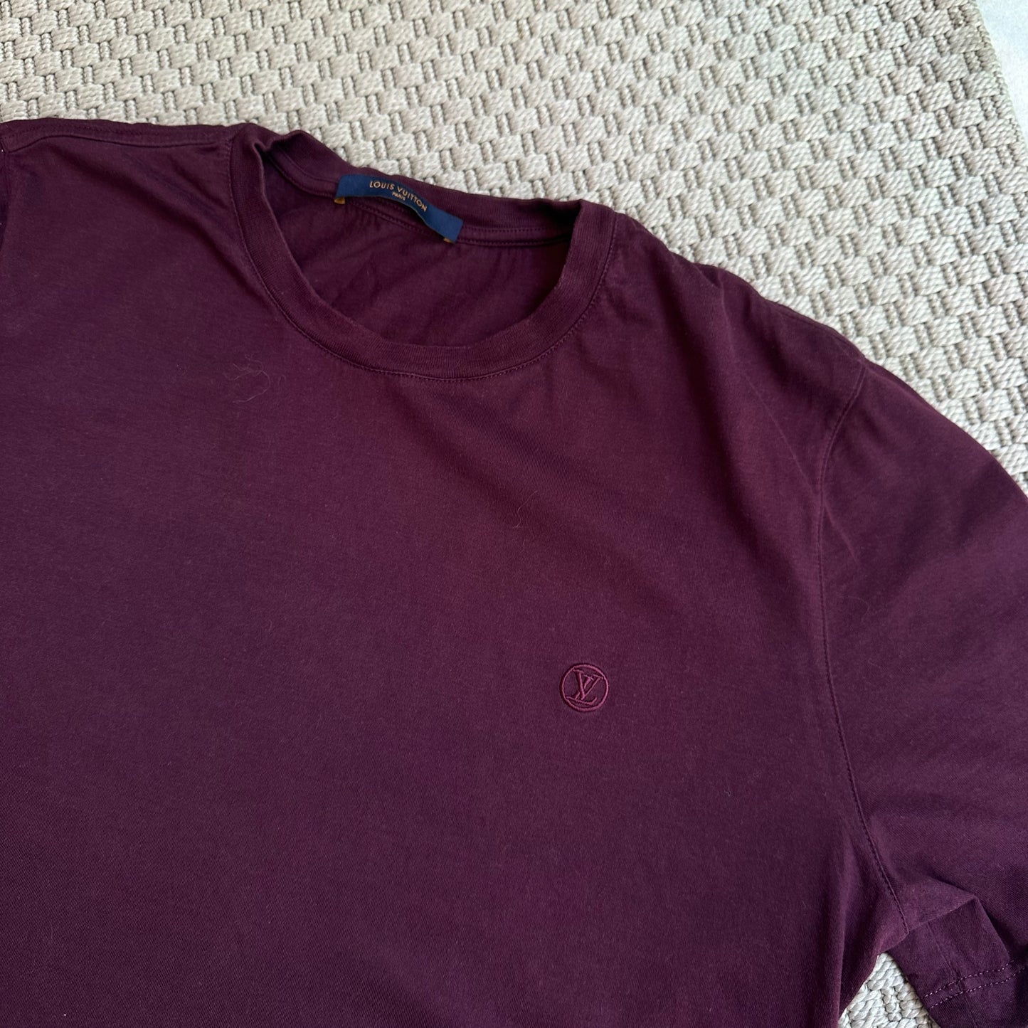 Louis Vuitton Burgundy Embossed LV Monogram T-Shirt, XXL
