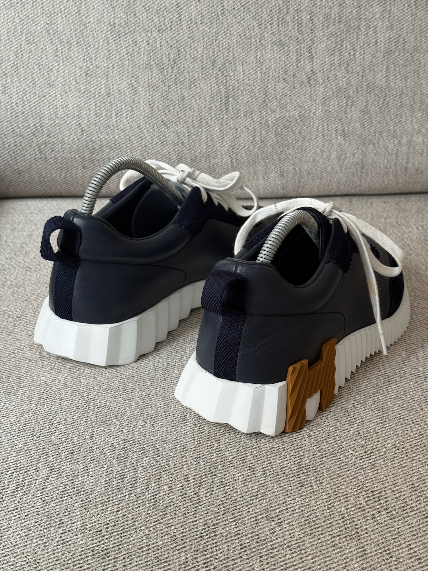 Hermes Navy Gold Bounce Trainers - 40/UK 6