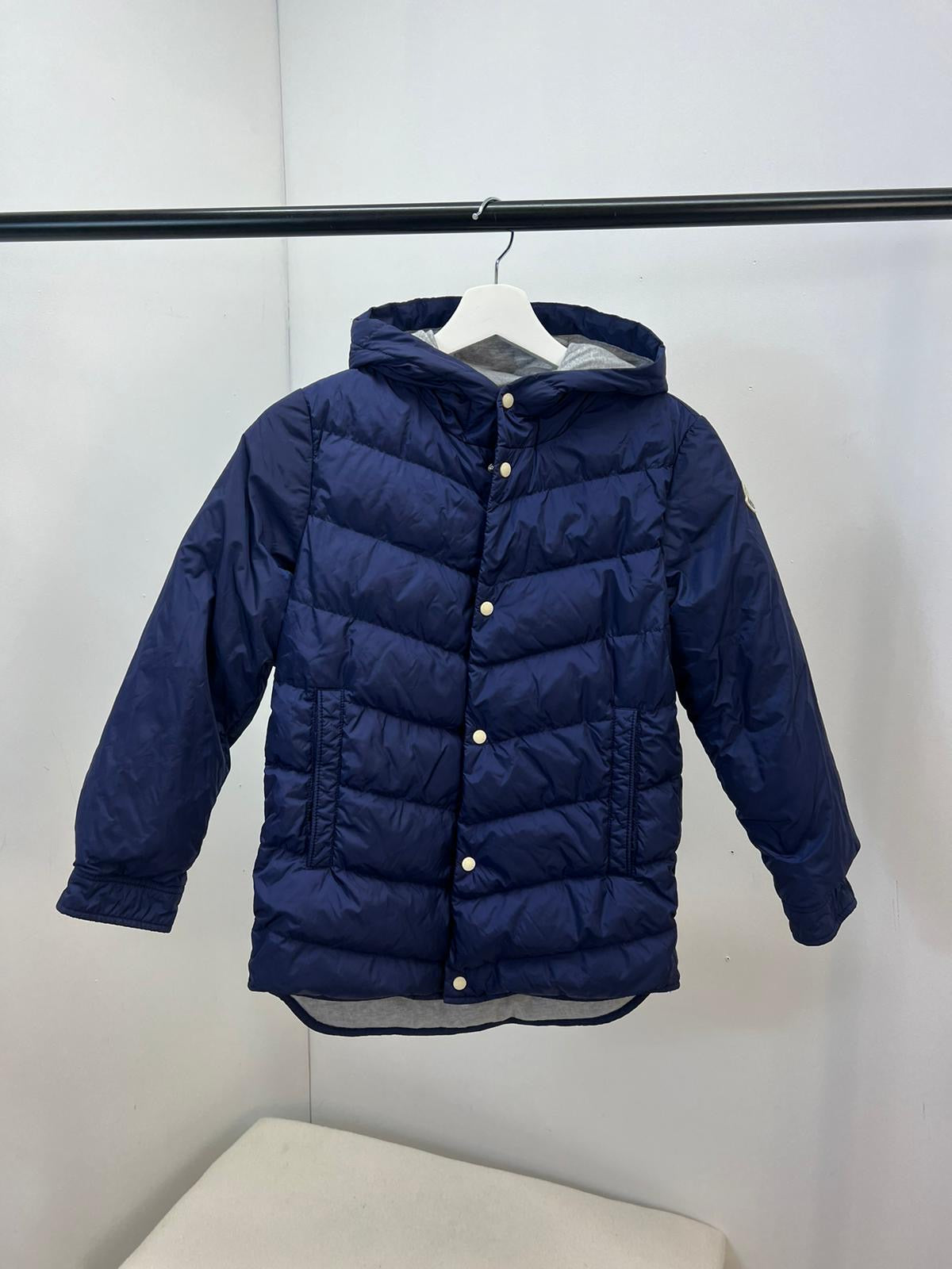 Kids Moncler Navy Flag Zip Row Zip Coat - Age 10