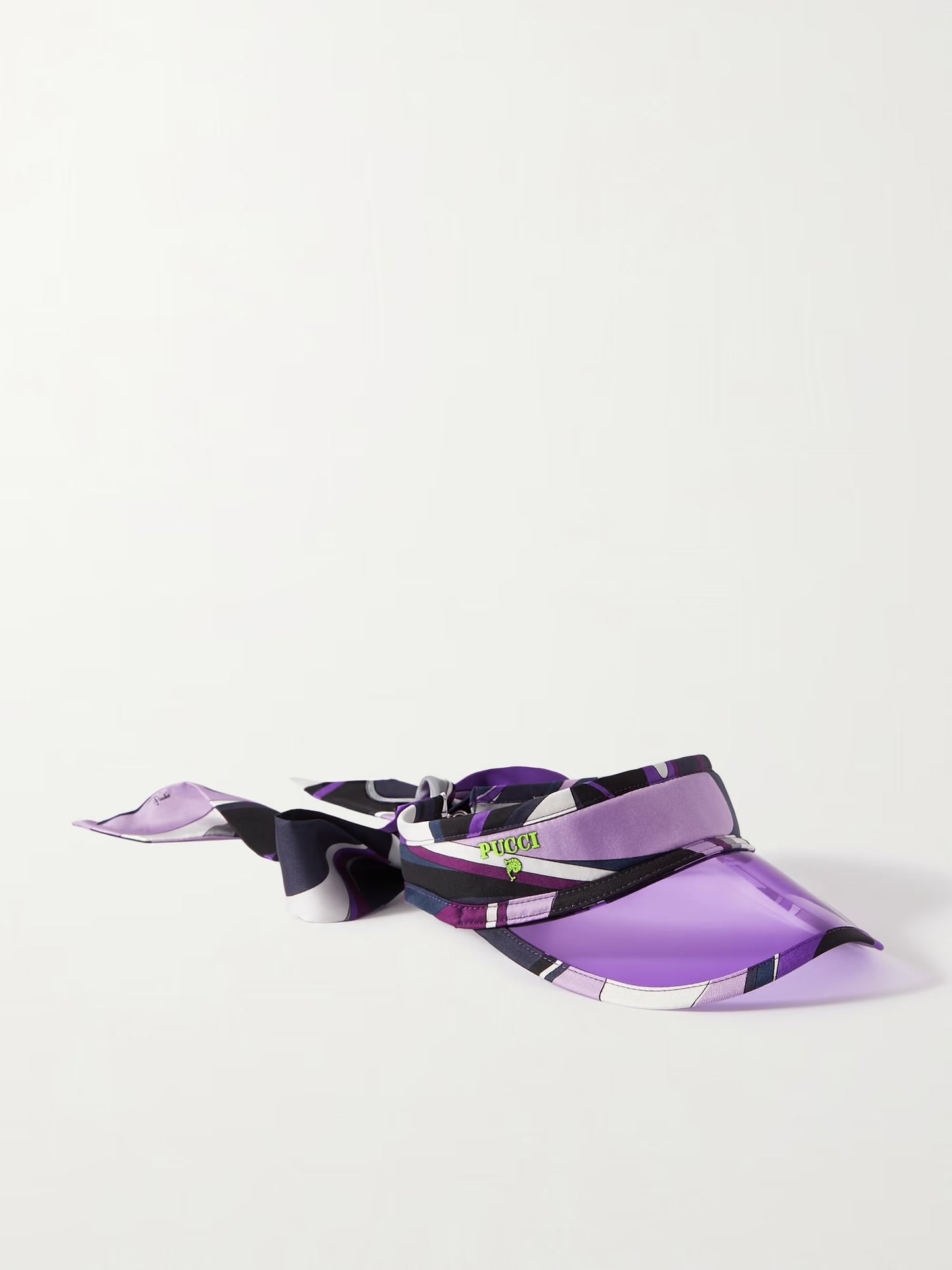Pucci Printed silk-twill and PVC visor in purple