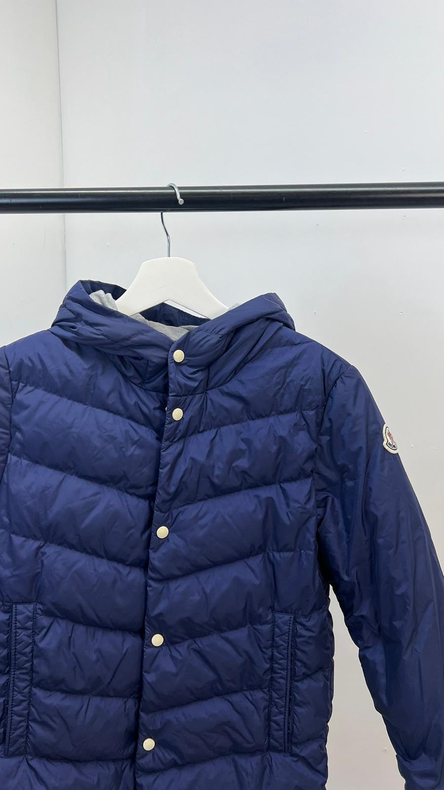 Kids Moncler Navy Flag Zip Row Zip Coat - Age 10