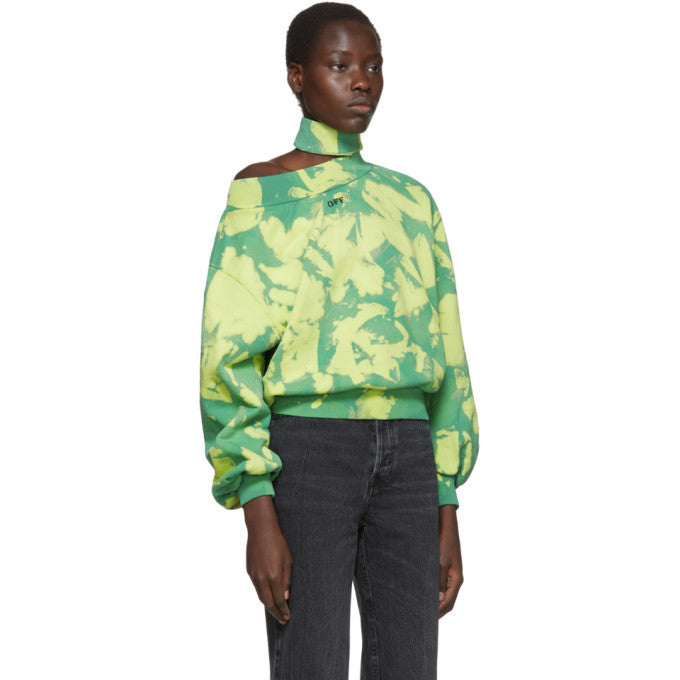 Off-White Green Tie Die Logo Jumper - Small