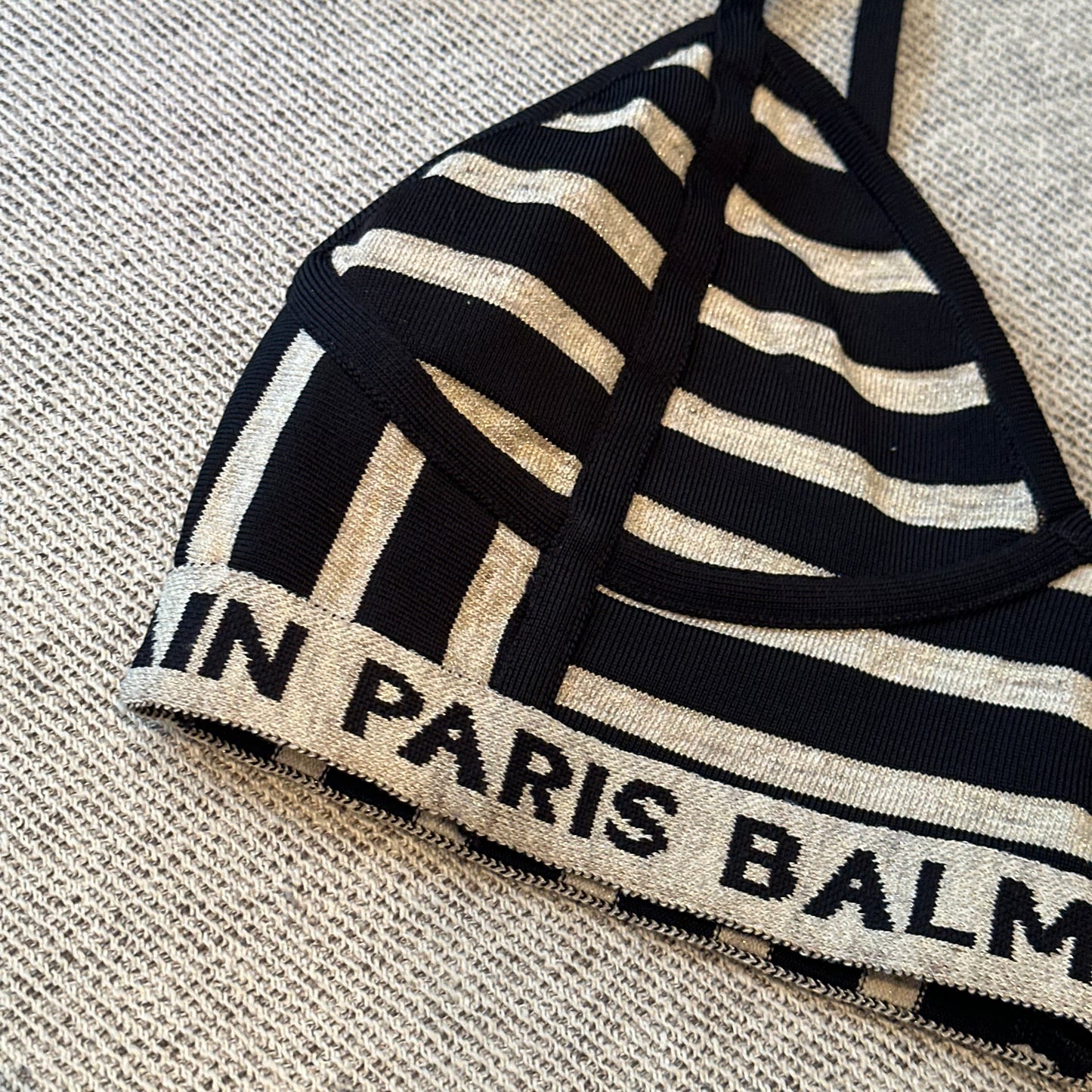Balmain black and gold cropped bracelet top - UK 8/10