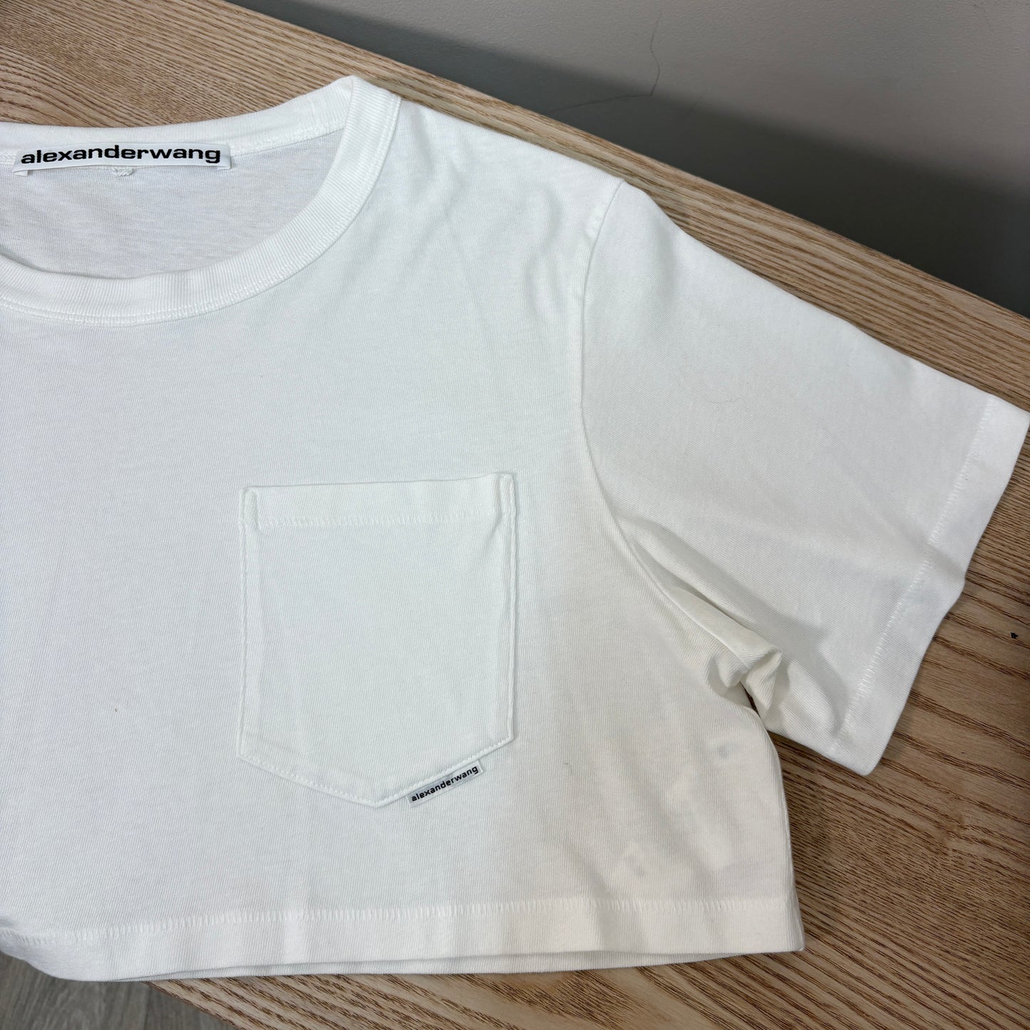 Alexander Wang White Logo Crop Top - Medium