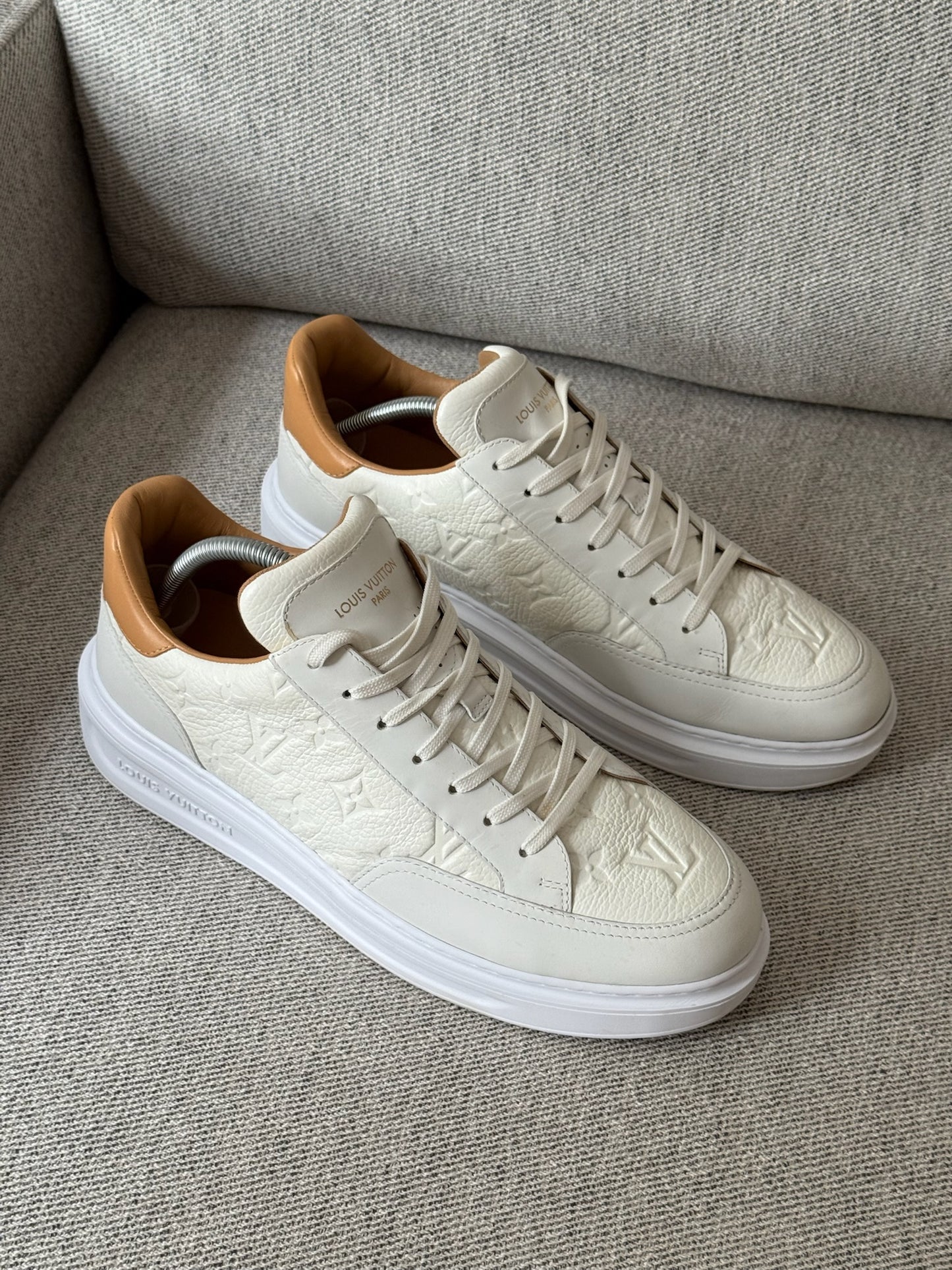 Louis Vuitton White Beverley Hills Trainers UK 8.5
