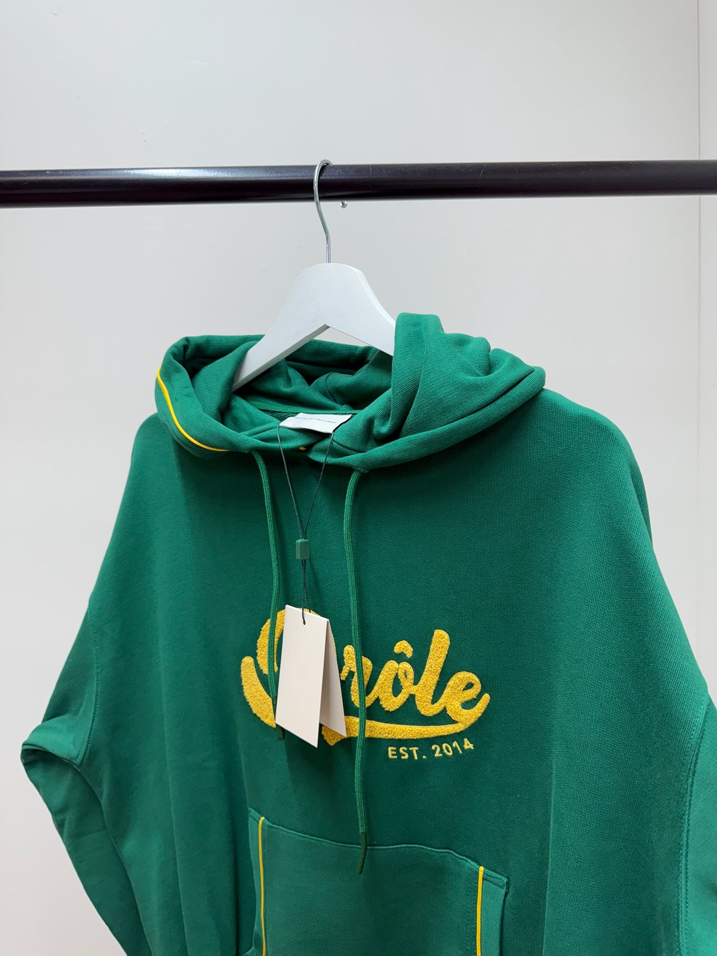 Drôle De Monsieur Green Yellow Logo Hoodie- In Tags Small
