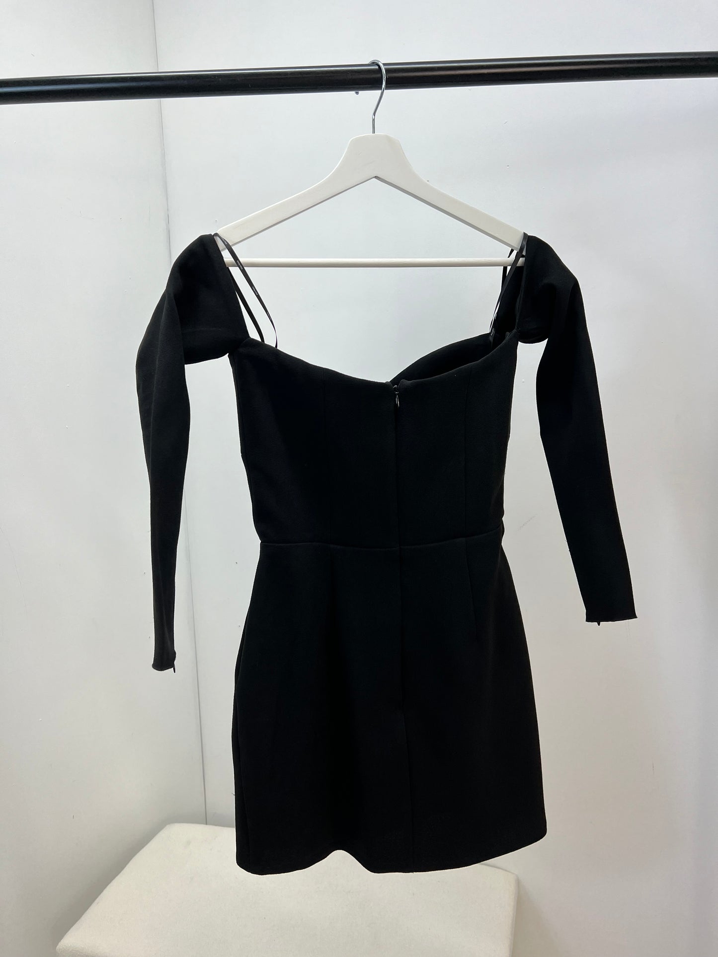 ALEX PERRY Black Strapless Longsleeve Cut Out Dress- UK 10