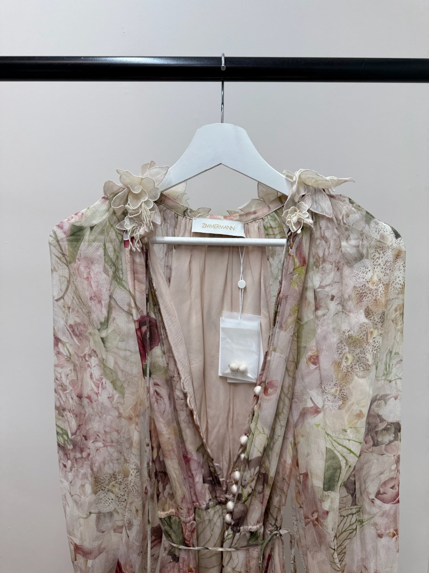 Zimmermann Cream Purple Flower 'Dancer Flutter' Playsuit- New In Tags SIZE 1-UK 8/10