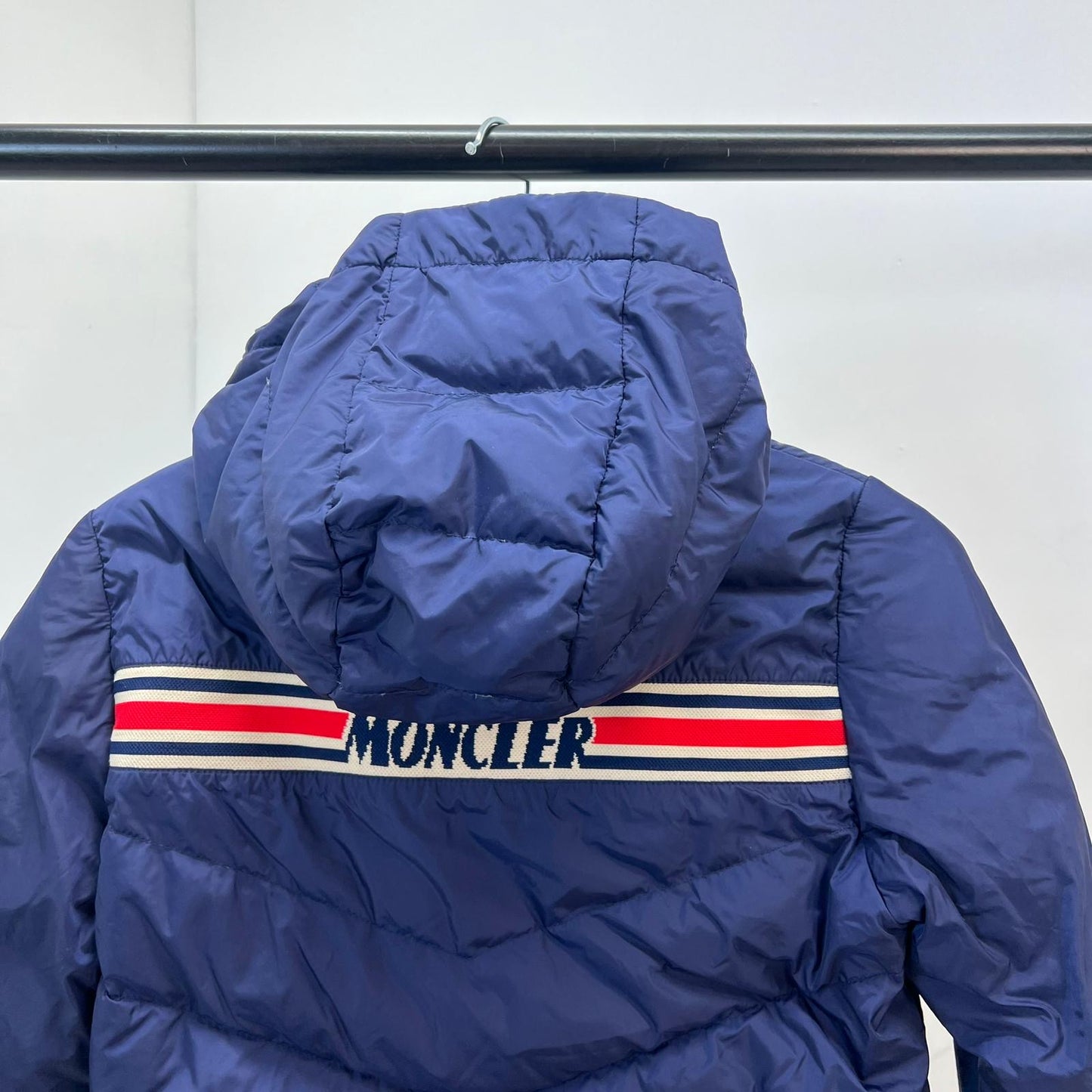 Kids Moncler Navy Flag Zip Row Zip Coat - Age 10