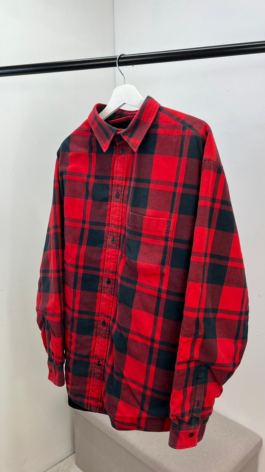 Balenciaga Unisex Red Padded Shacket - Small Oversize
