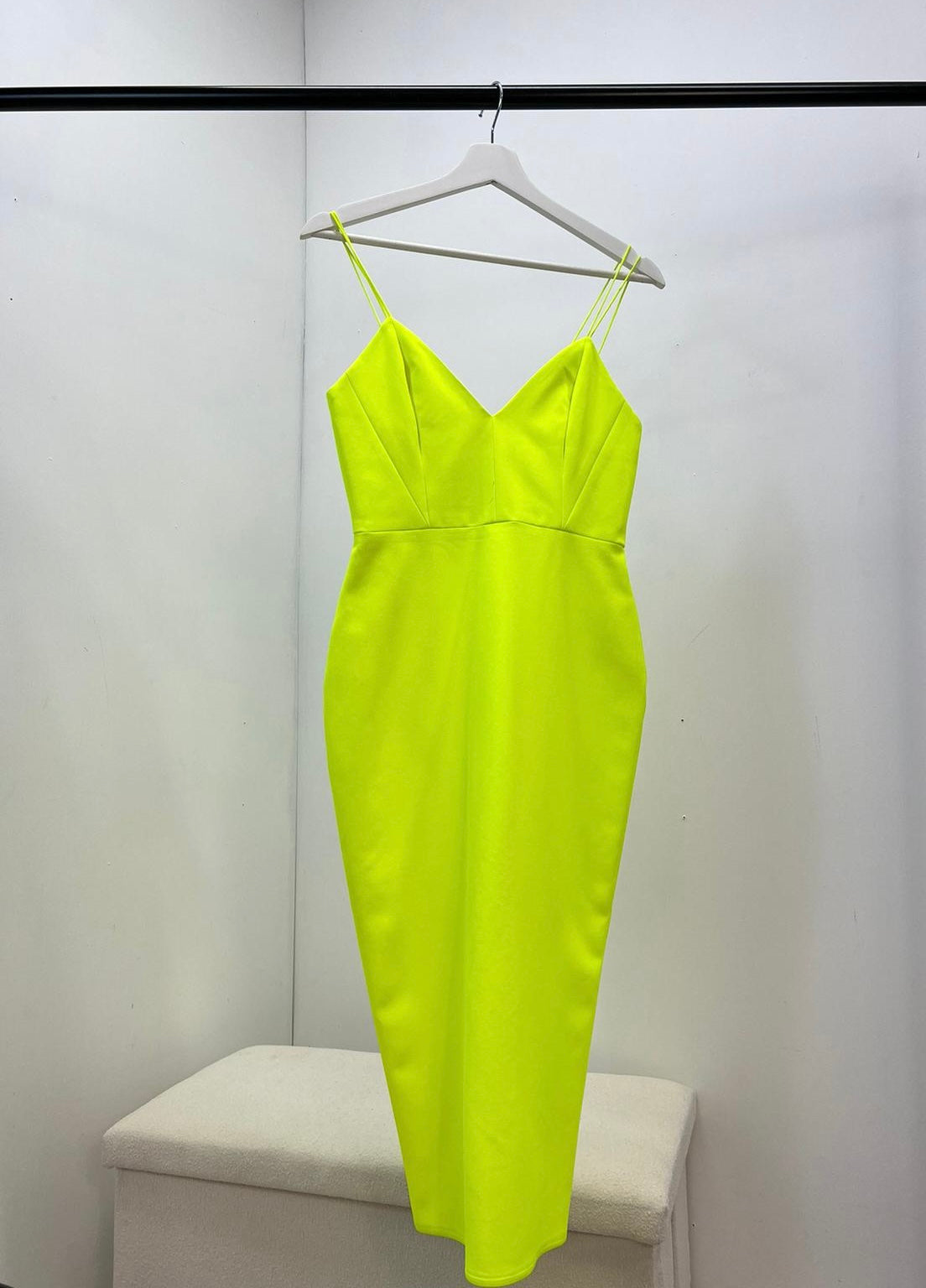 Alex Perry Green yellow Strap Zip Up Dress - UK 10