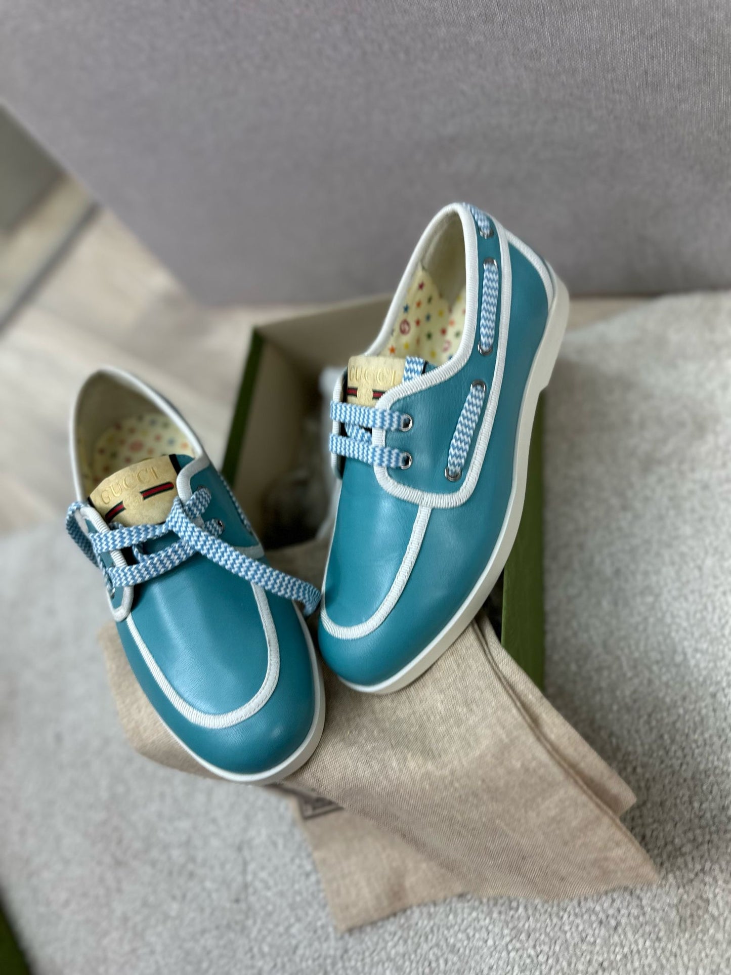 Kids Gucci Blue Boat Shoes - Brand New In box Eu 33