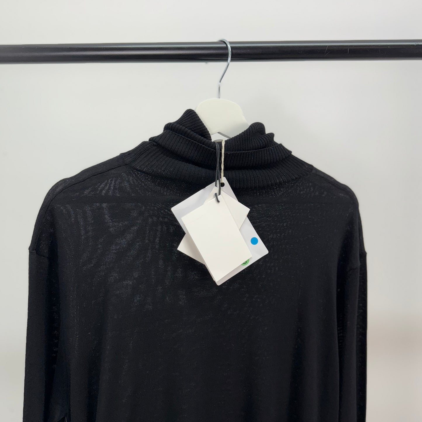 Balmain Black Logo Turtle Neck, Side Zip Up Jumper- Brand New In Tags, Medium
