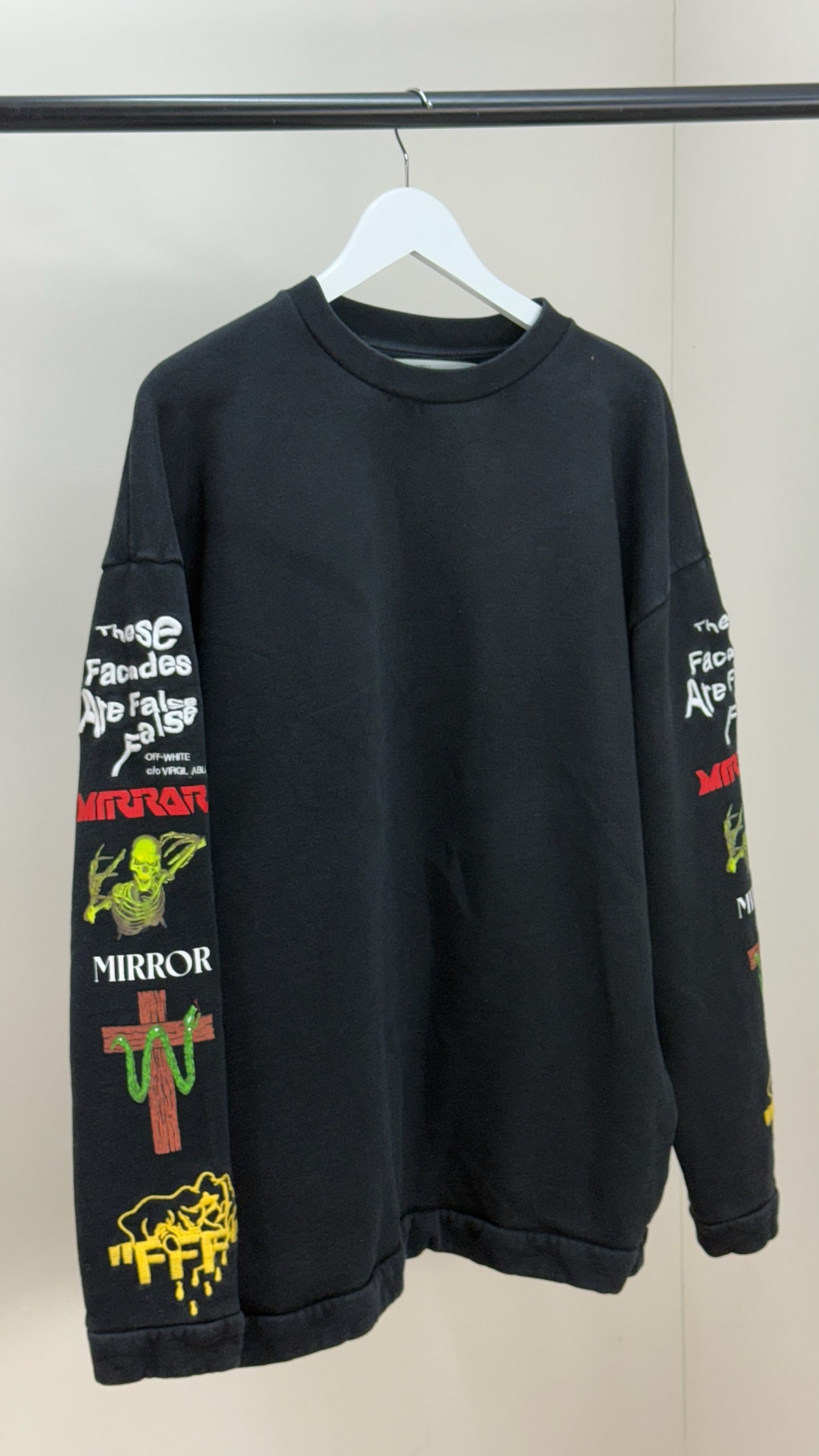 Off-White Black 'Mirror' Logo Jumper - XS oversize