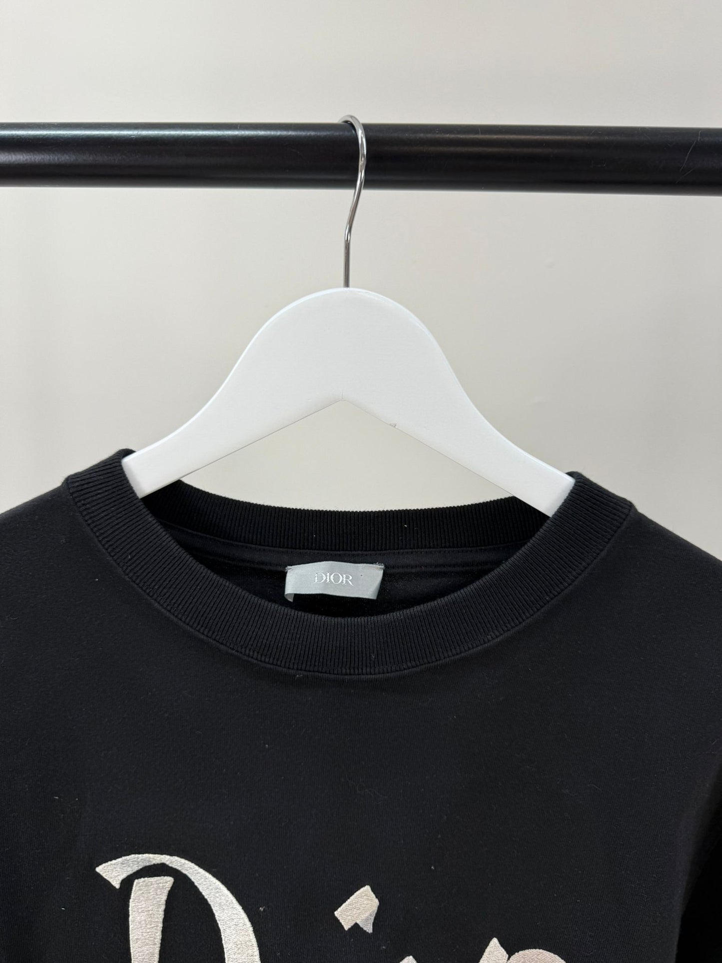 Dior Black Ribbon Logo T-Shirt-Small