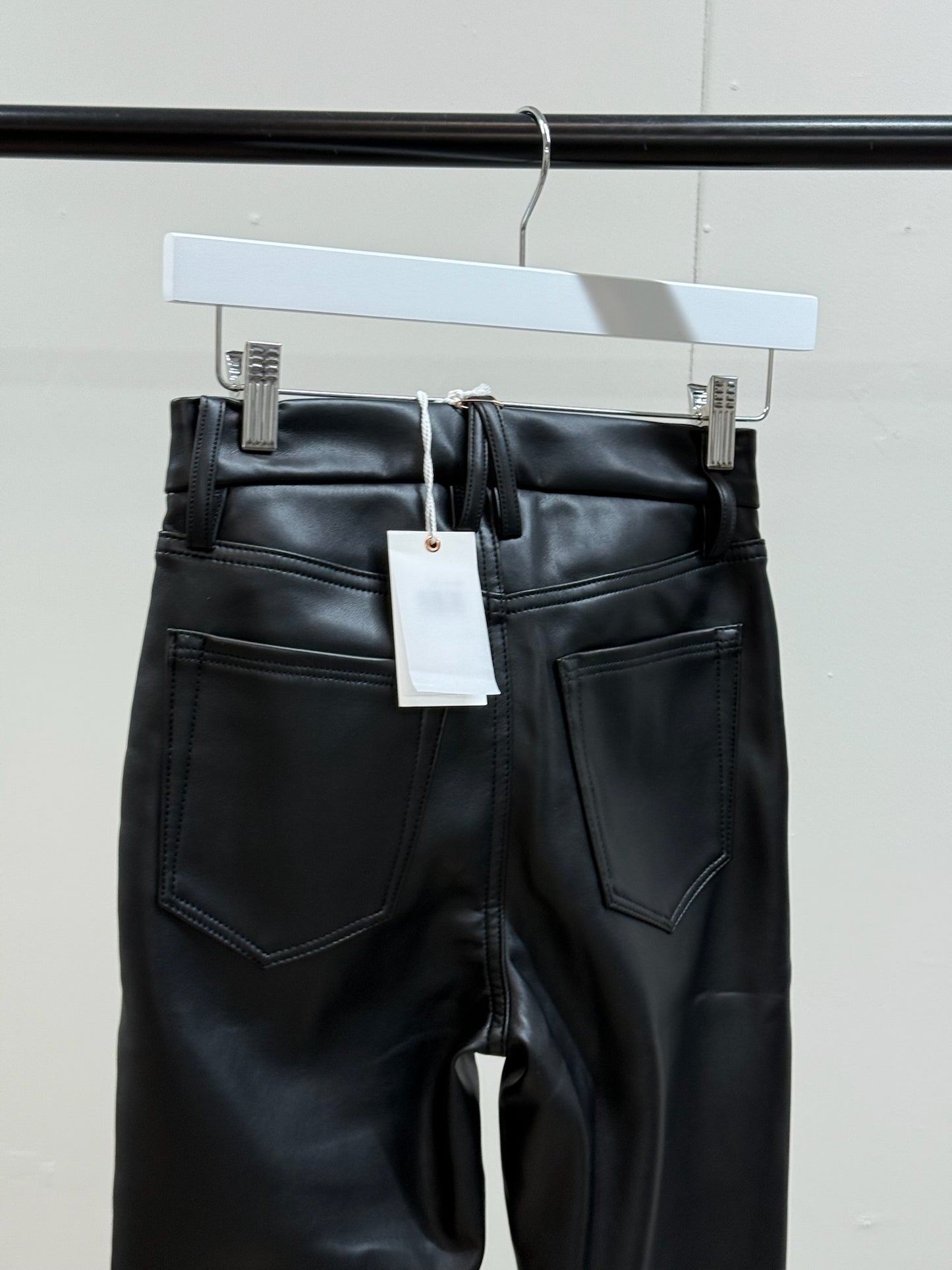 Good America Black Leather Flare Pants , New With Tags - 0/25