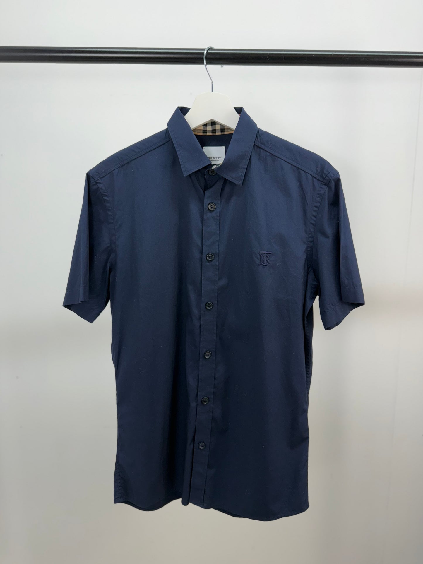 Burberry Navy Short Sleeve TB Shirt - Small