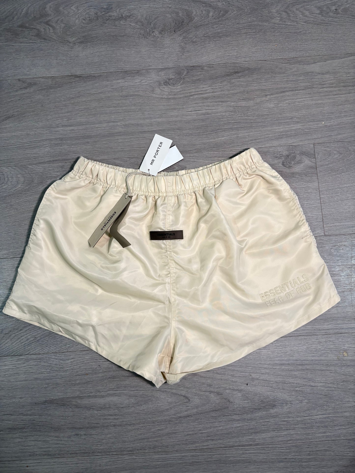 Essentials Cream Nylon Shorts – New In Tags Large