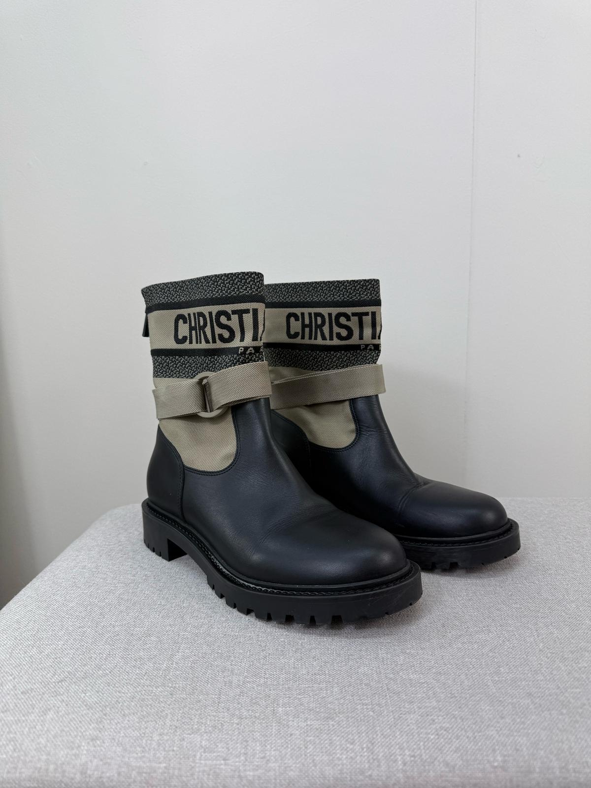 Dior D-Major Black Shiny Calfskin Boots - UK 4.5