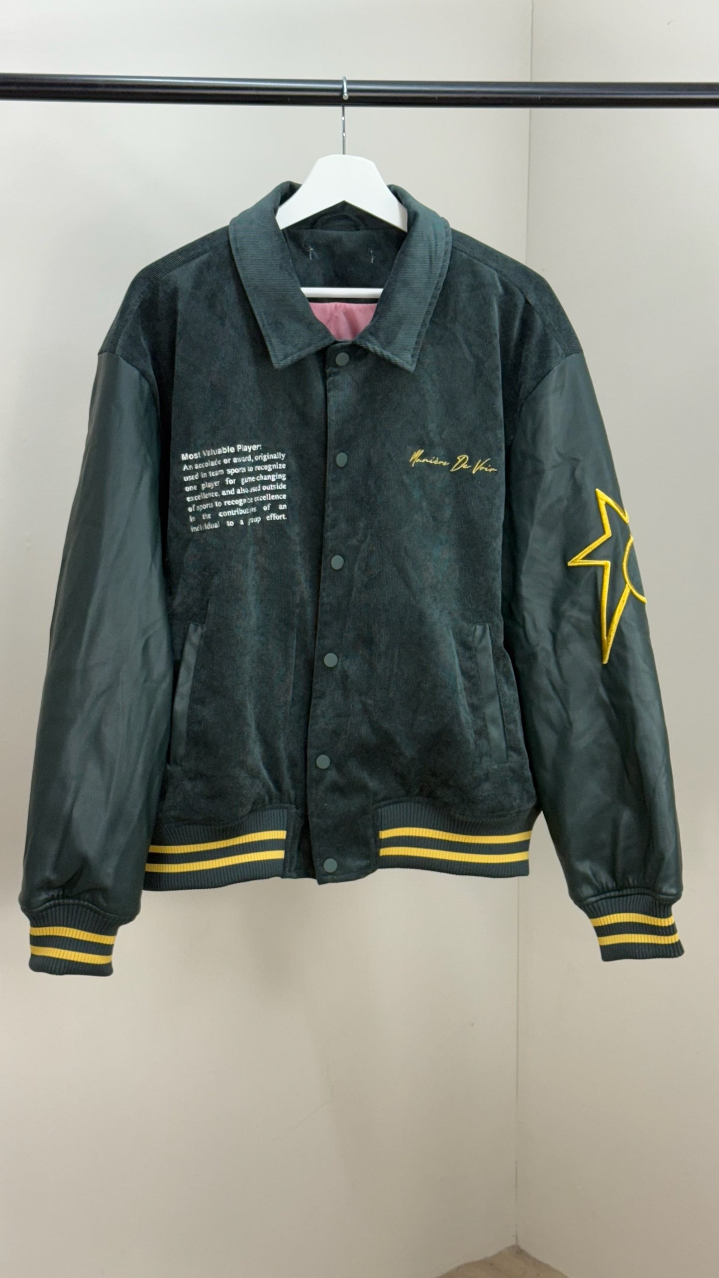 Manière De Voir MVP Green Yellow Bomber Jacket - Large