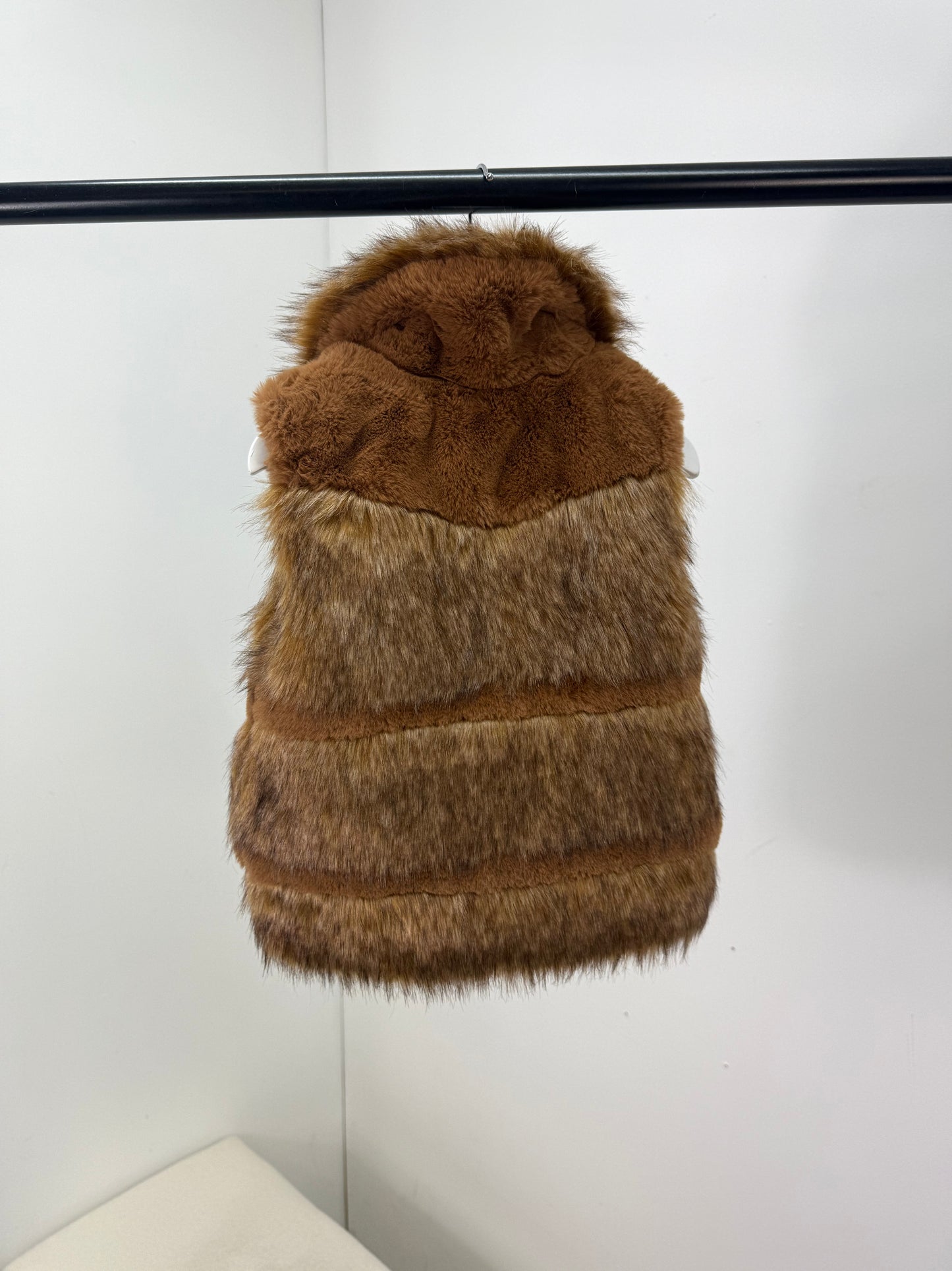 Kids Chloe Faux Furr Brown Gillet - Age 5