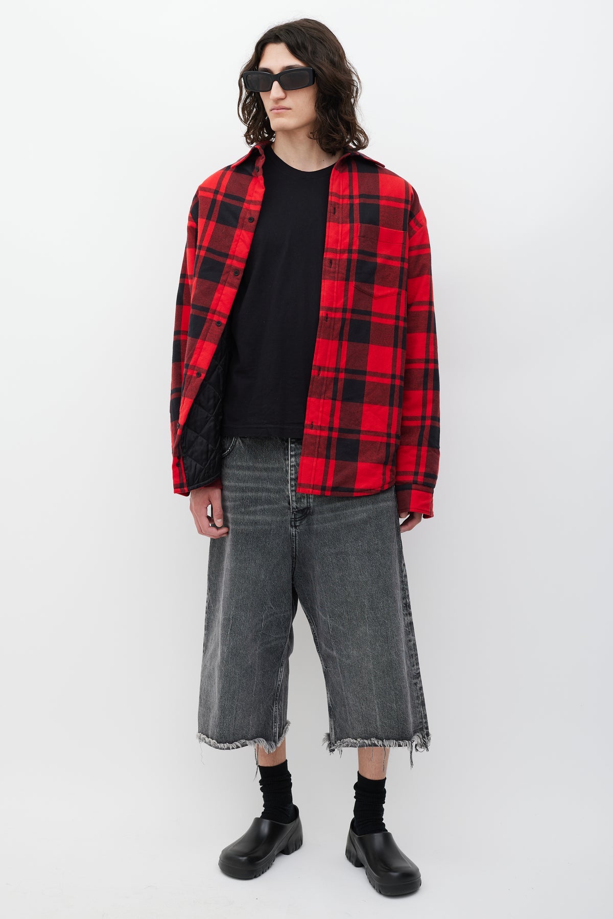 Balenciaga Unisex Red Padded Shacket - Small Oversize