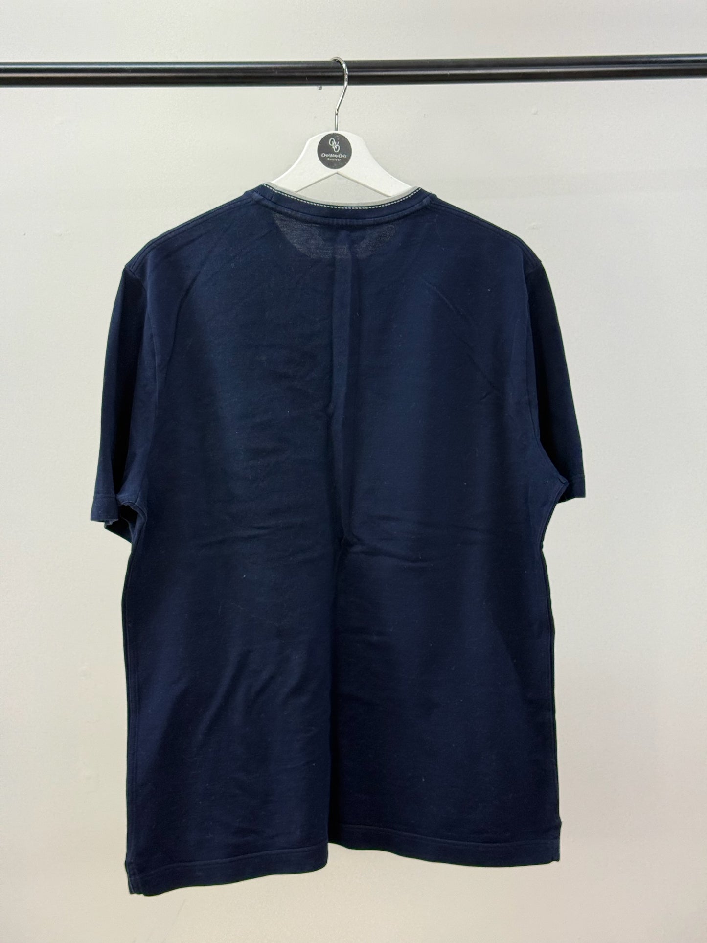 Hermes Navy H Logo T-Shirt - medium