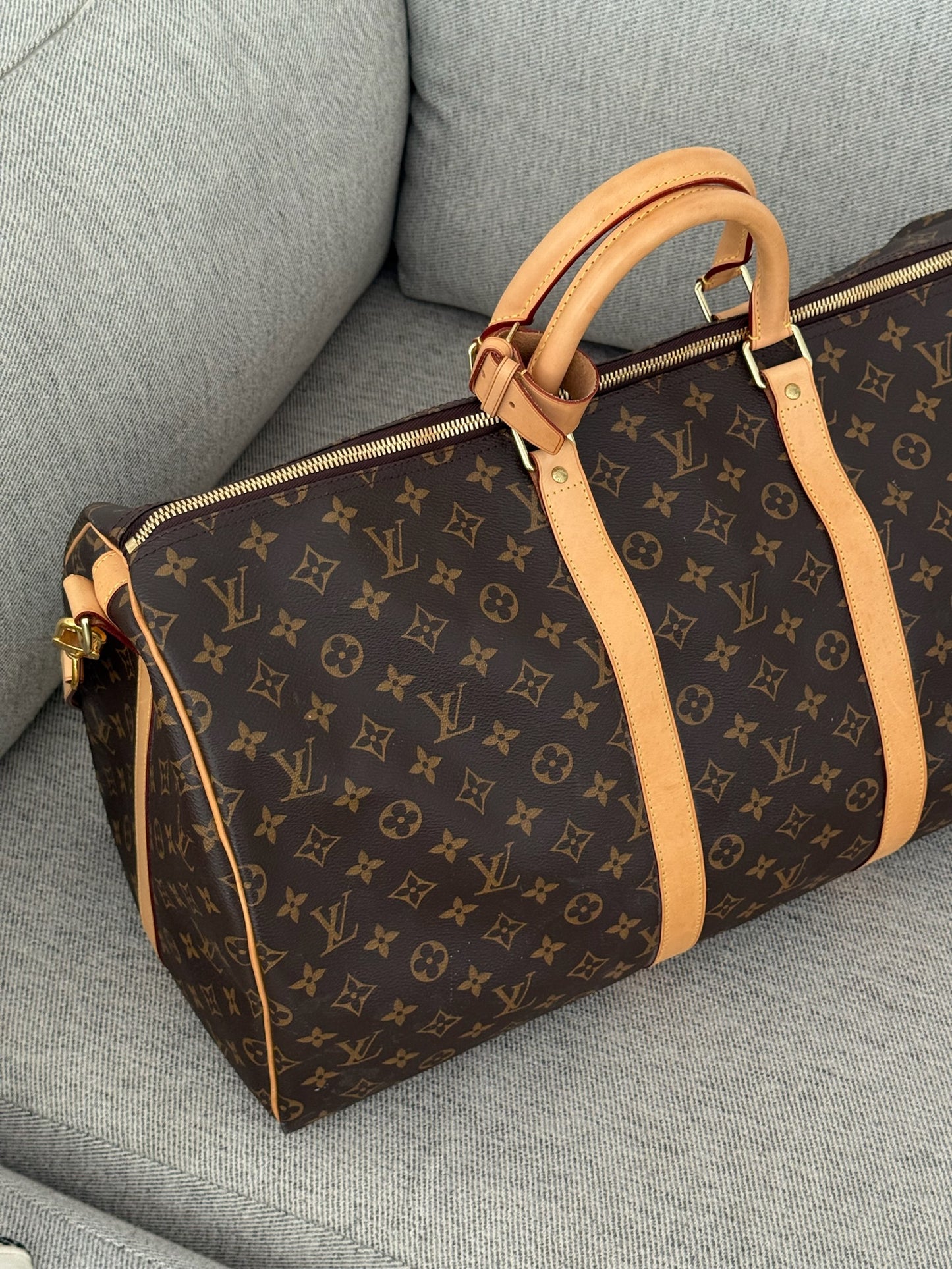 Louis Vuitton Keepall Bandoulière 55 Brown Monogram Bag