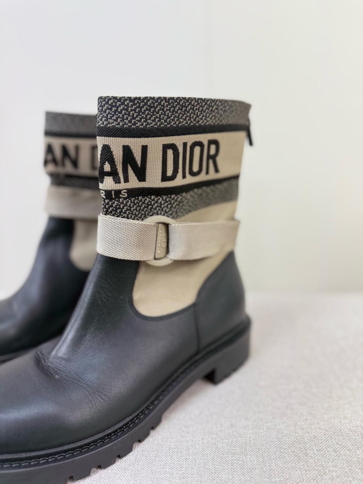 Dior D-Major Black Shiny Calfskin Boots - UK 4.5