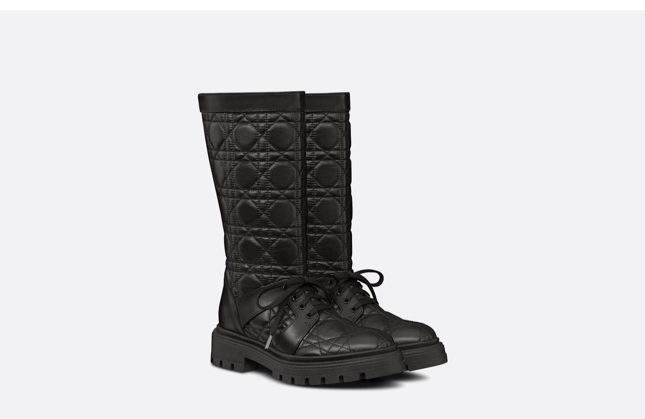 Kids Dior Black Cannage Technical Fabric Boots- Eu 33/ UK 1
