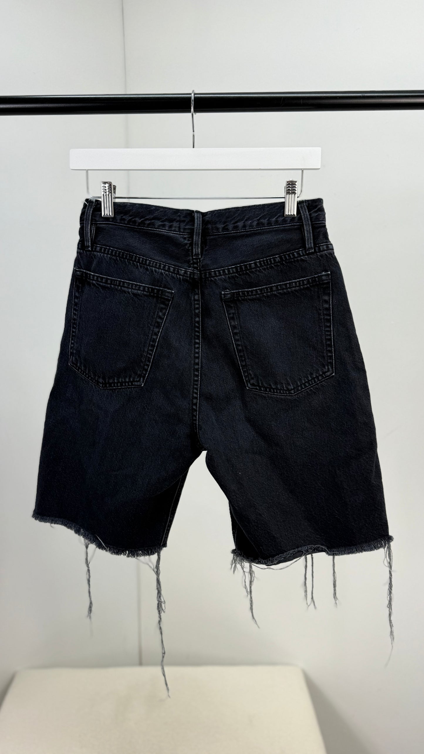 Frame Black Frey Denim Shorts - UK 8