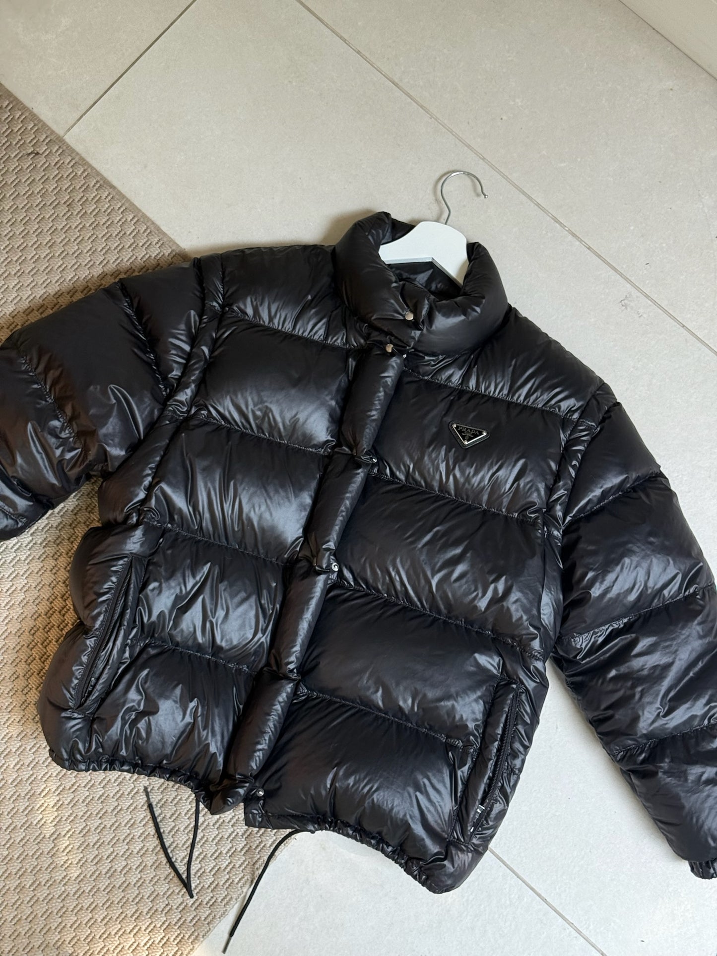 Prada Black Nylon Puffer Jacket-Small , Label 38