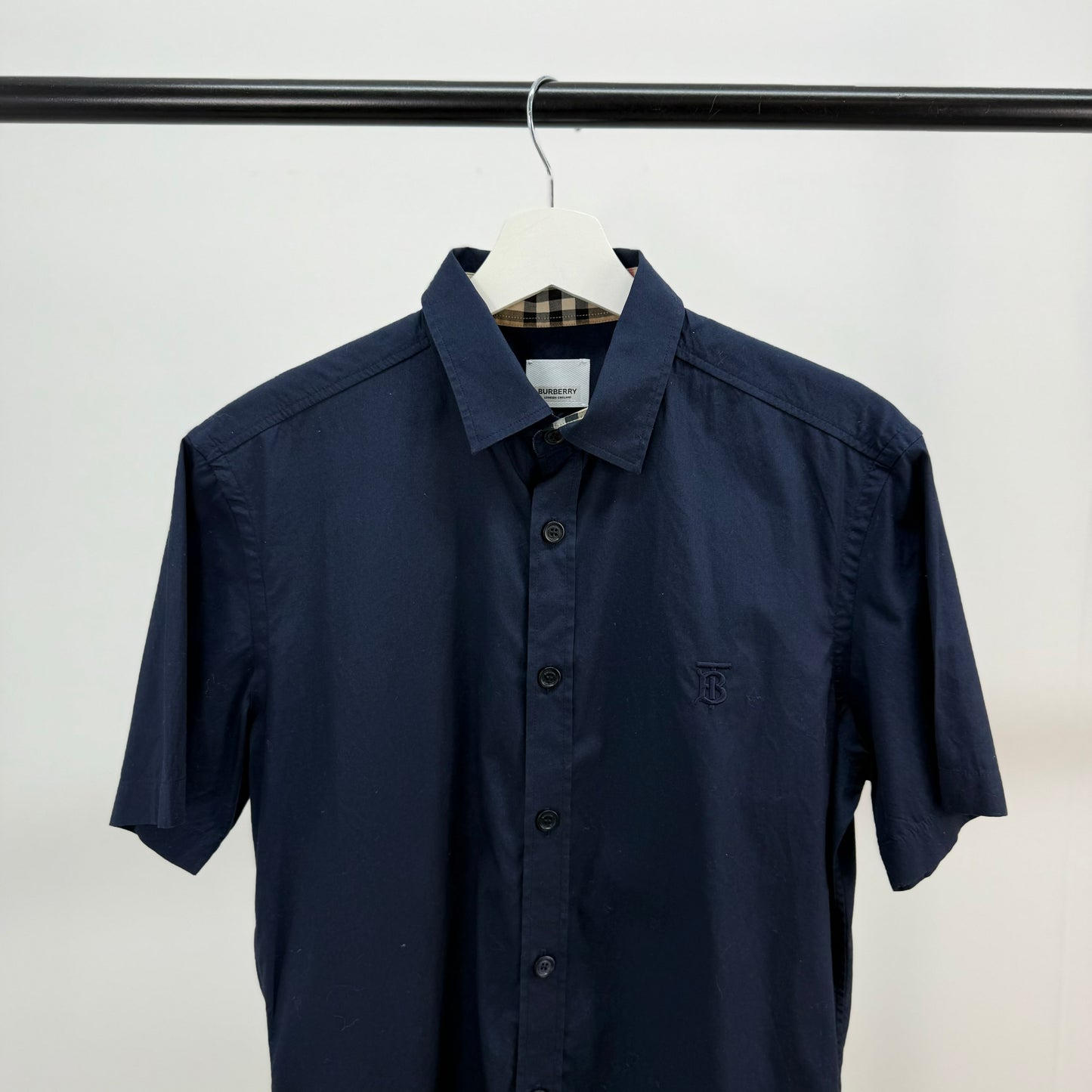 Burberry Navy Short Sleeve TB Shirt - Small