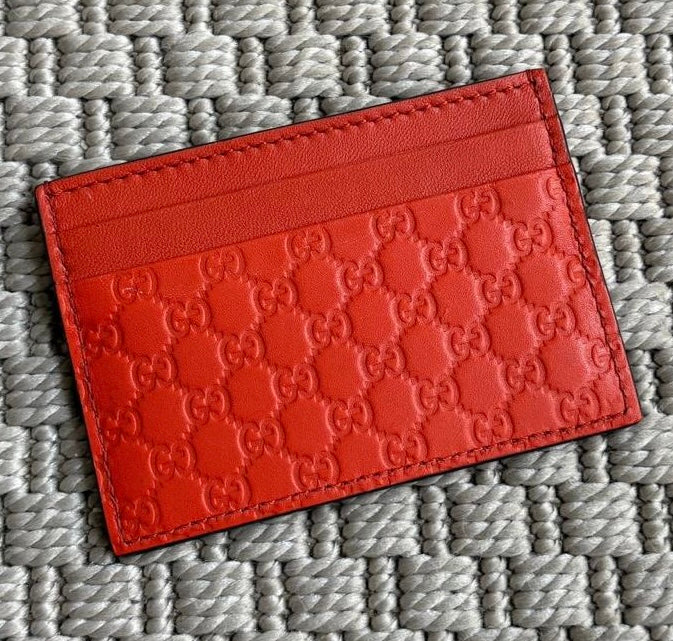 Gucci orange GG cardholder