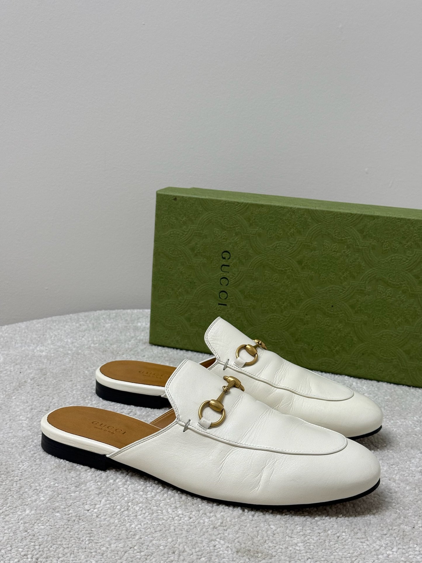 Gucci Cream Princetown Slider -UK 5.5