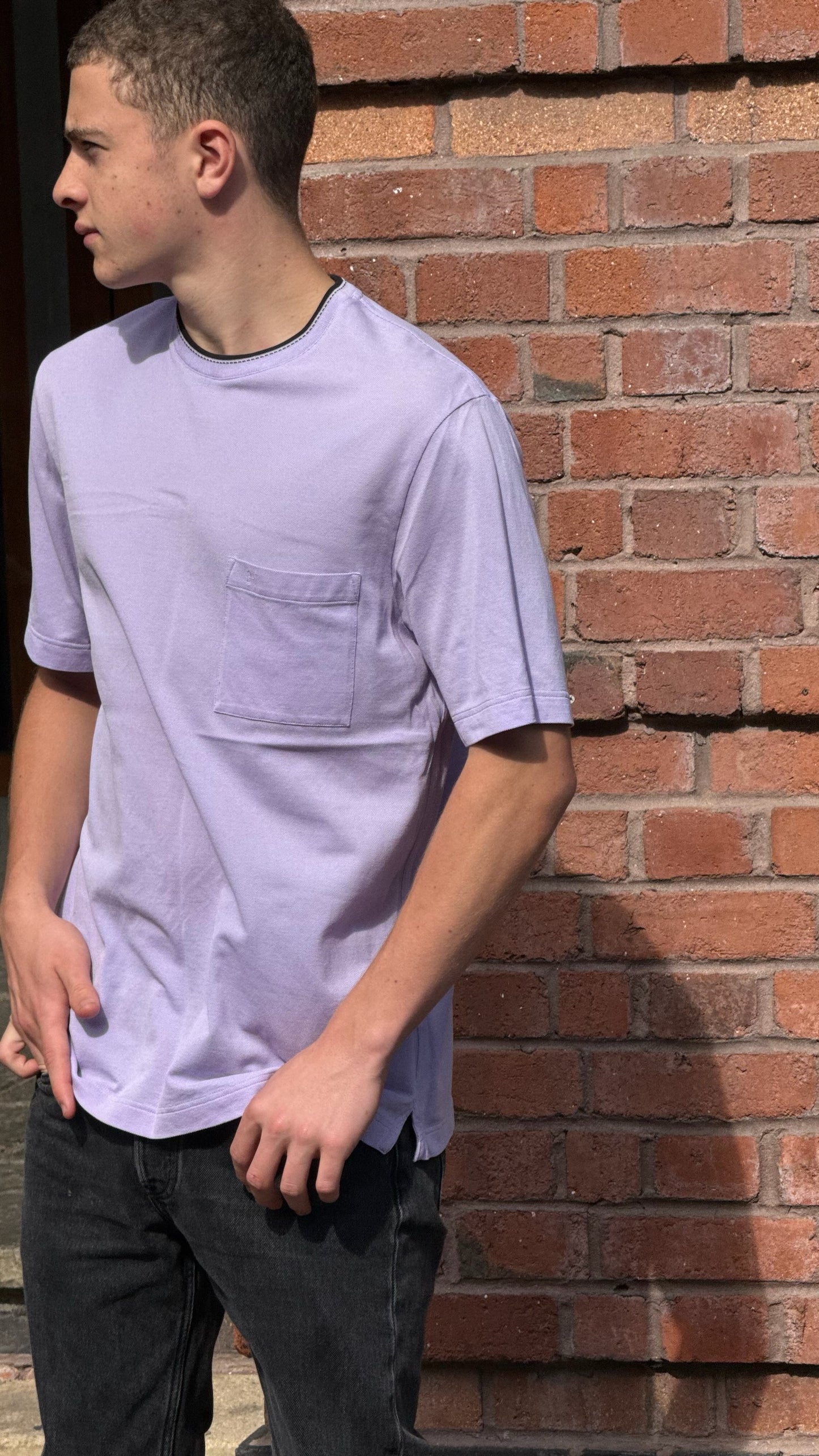 Hermes Lilac H Logo T-Shirt - medium